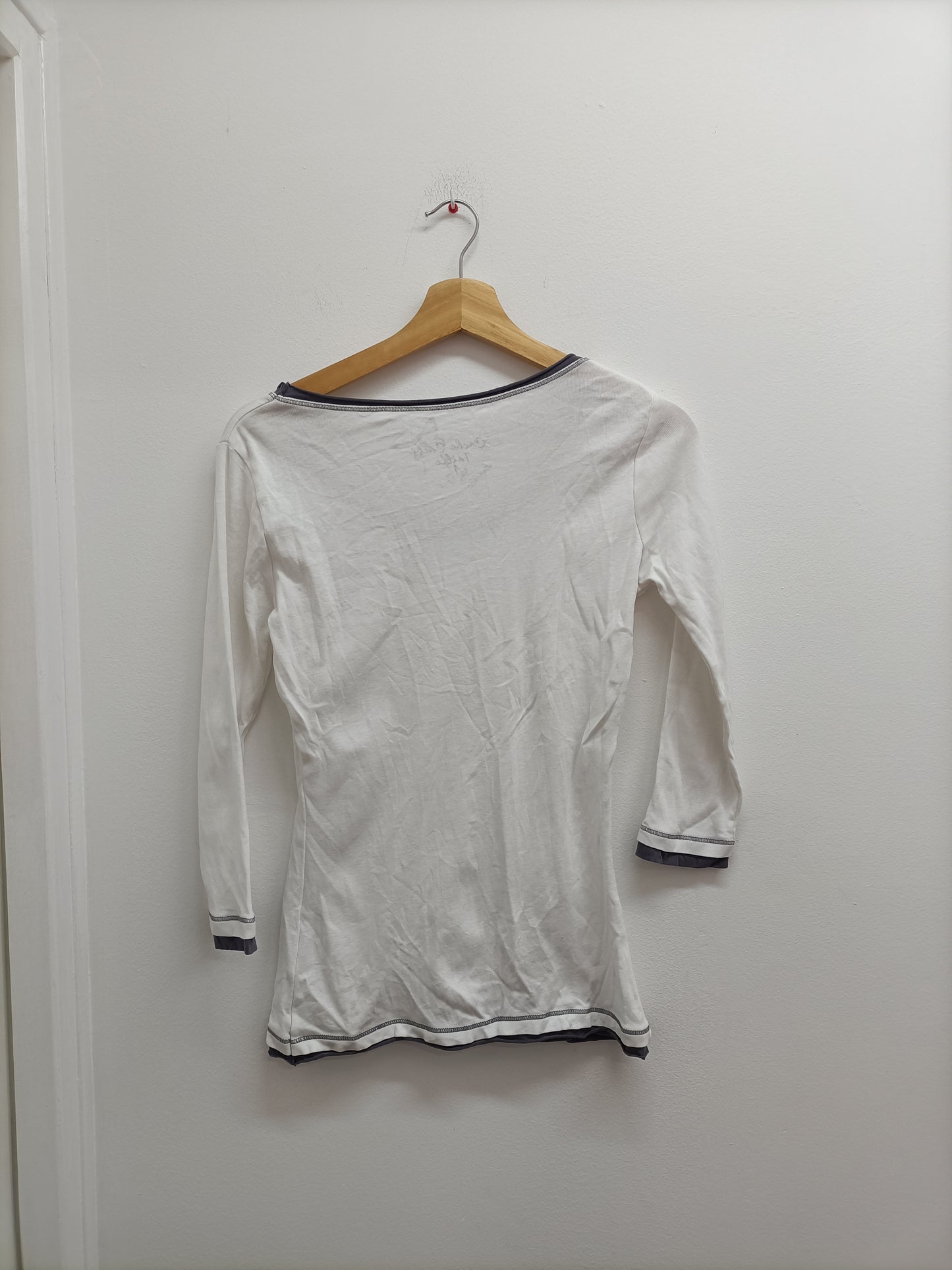 T-shirt manches 3/4 Cache-Cache blanc avec strass Taille S