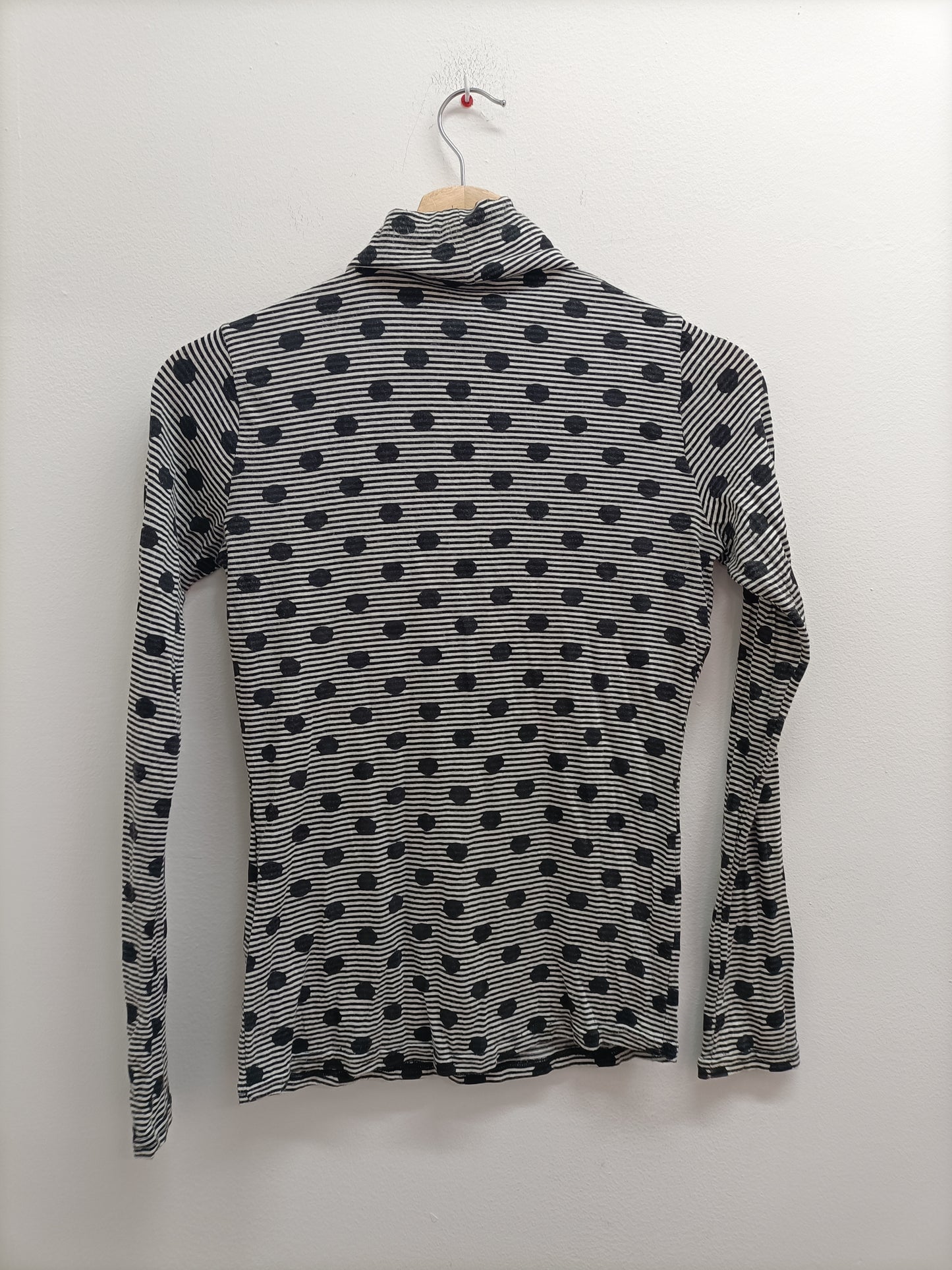 Sous pull Cache-Cache rayé noir et blanc à pois Taille S