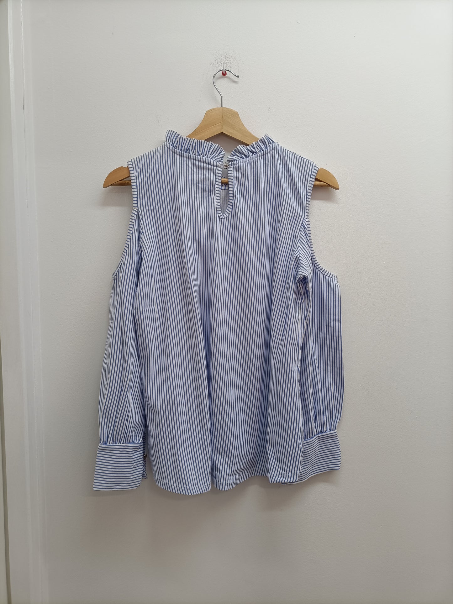 Tunique épaules dénudées rayée bleue et blanche Taille M