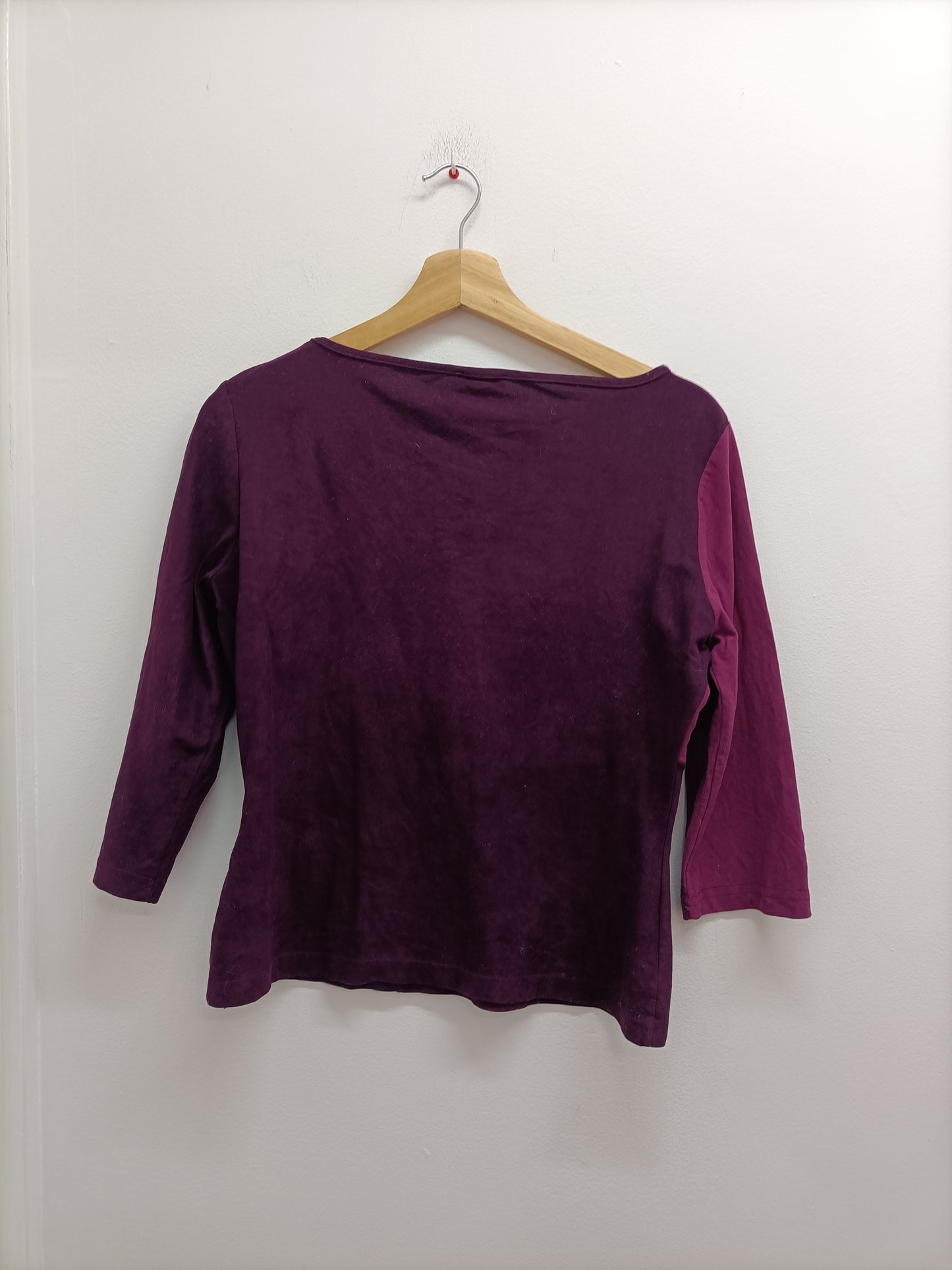 T-shirt manches 3/4 Un 1 Deux 2 Trois 3 violet, prune et fuschia Taille 38/40