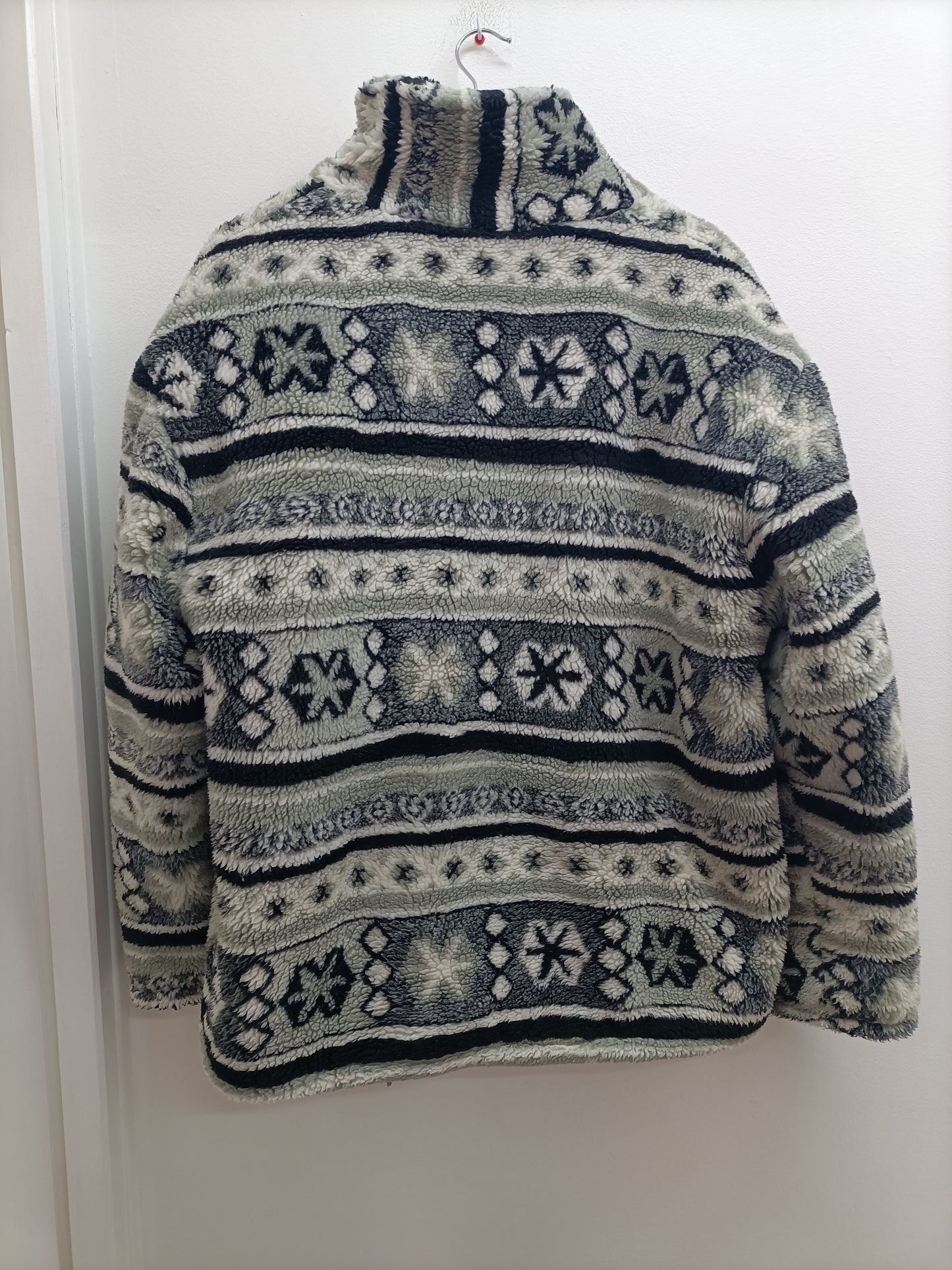 Manteau zippé en sherpa à motifs Taille XL