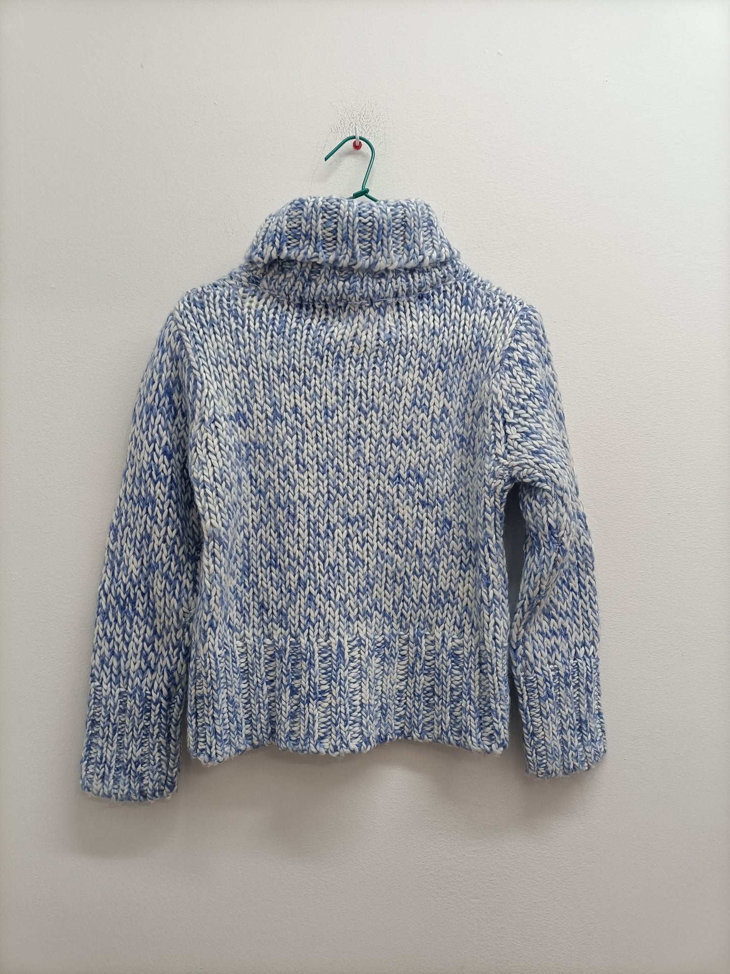 Pull grosses mailles Snoopy bleu et blanc Taille 6 Ans