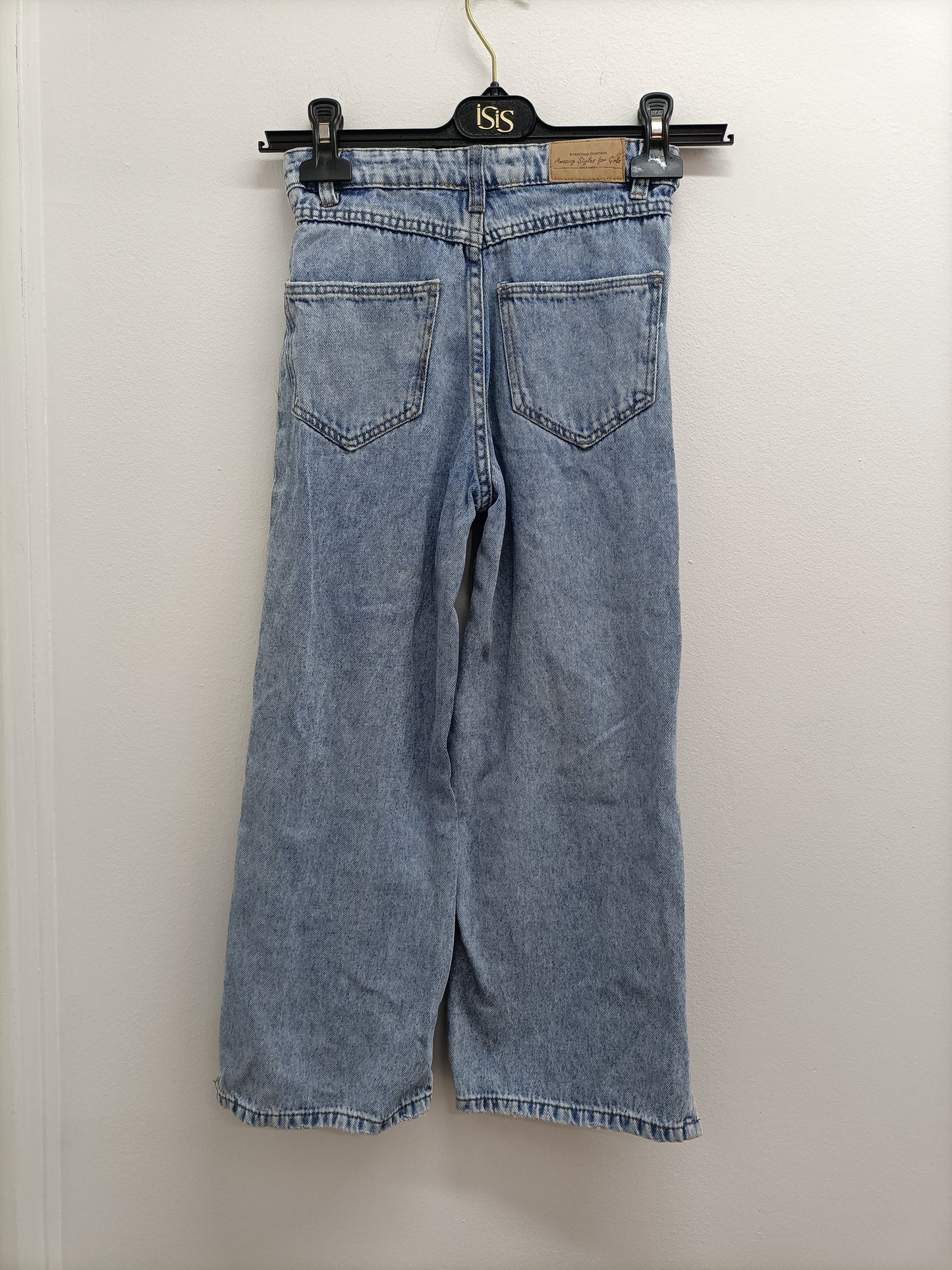 Jeans jambes larges Page One Young bleu clair délavé Taille 8/9 Ans