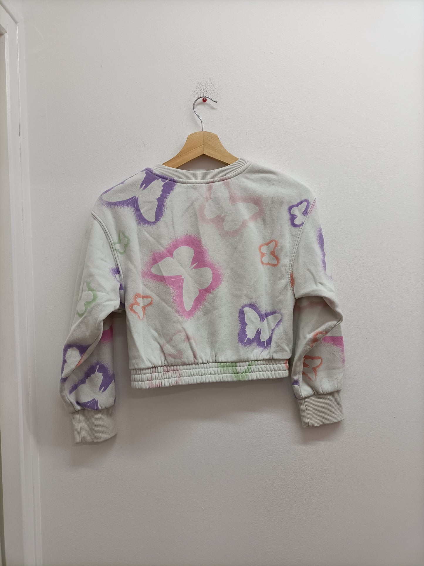 Sweat court Page One Young blanc fleuri avec impression Taille 8/10 Ans