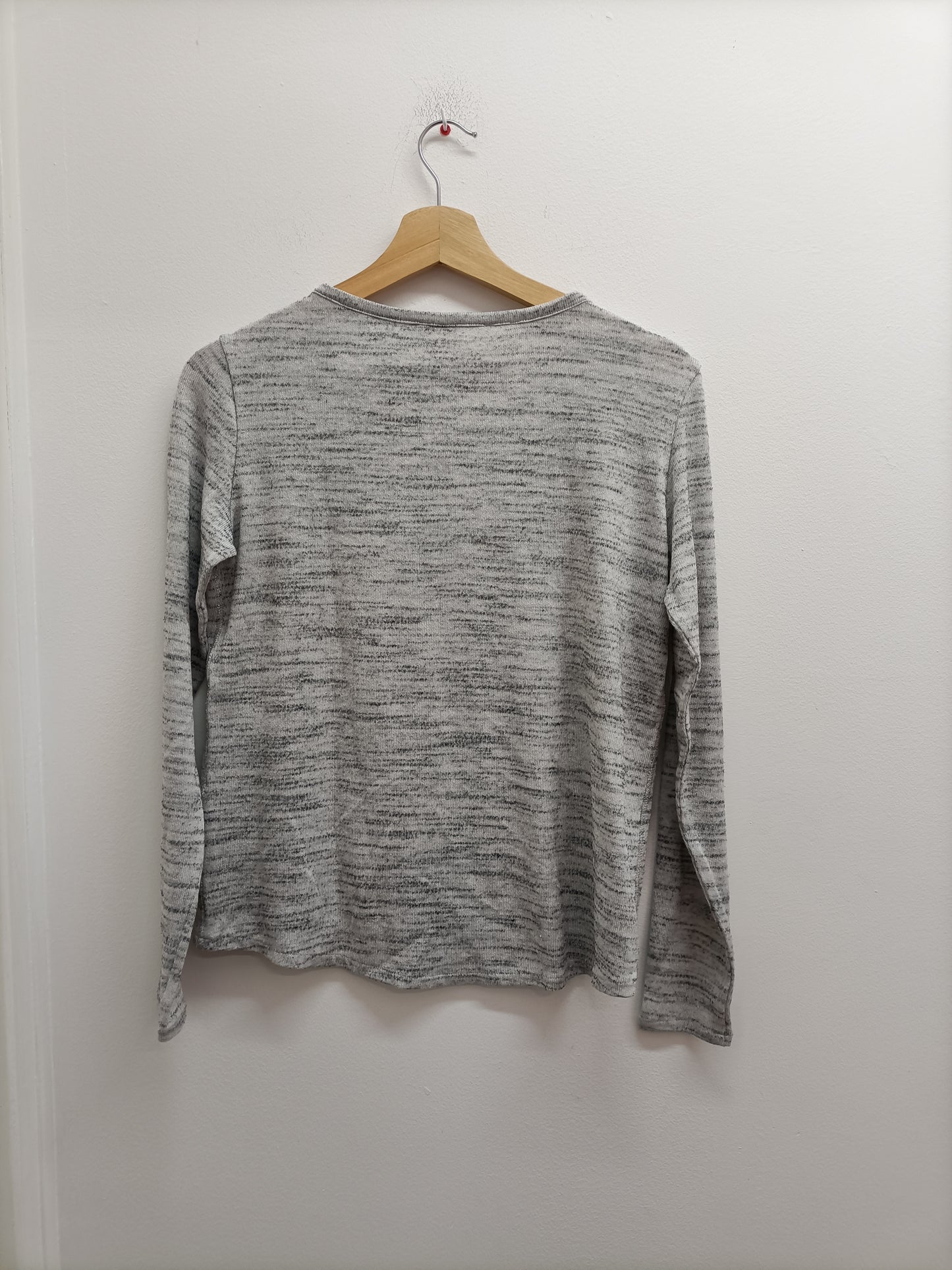 Pull fin H&M gris chiné avec impression Taille 12/14 Ans