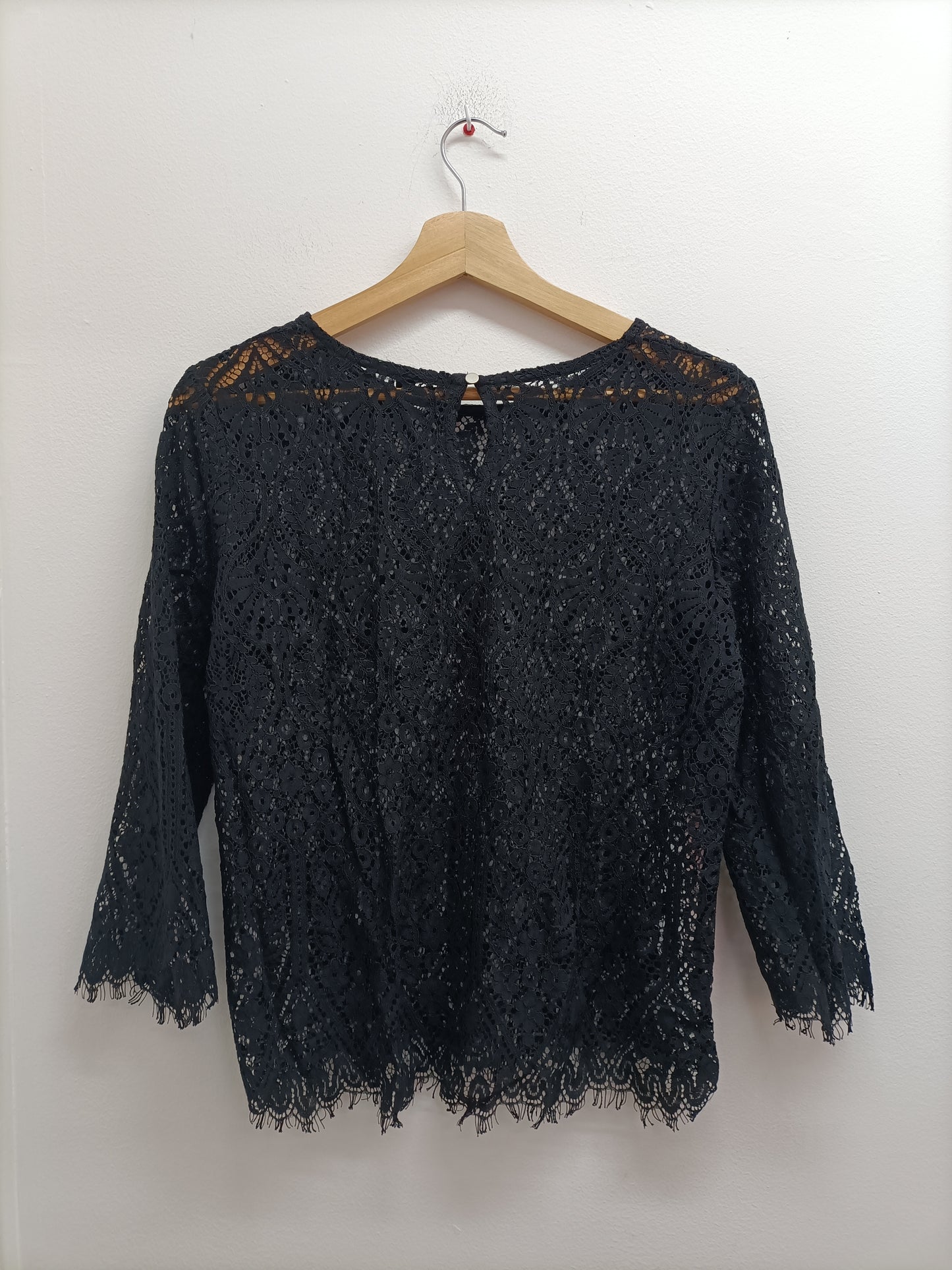 Tunique en dentelle manches 3/4 Kiabi noire Taille 38