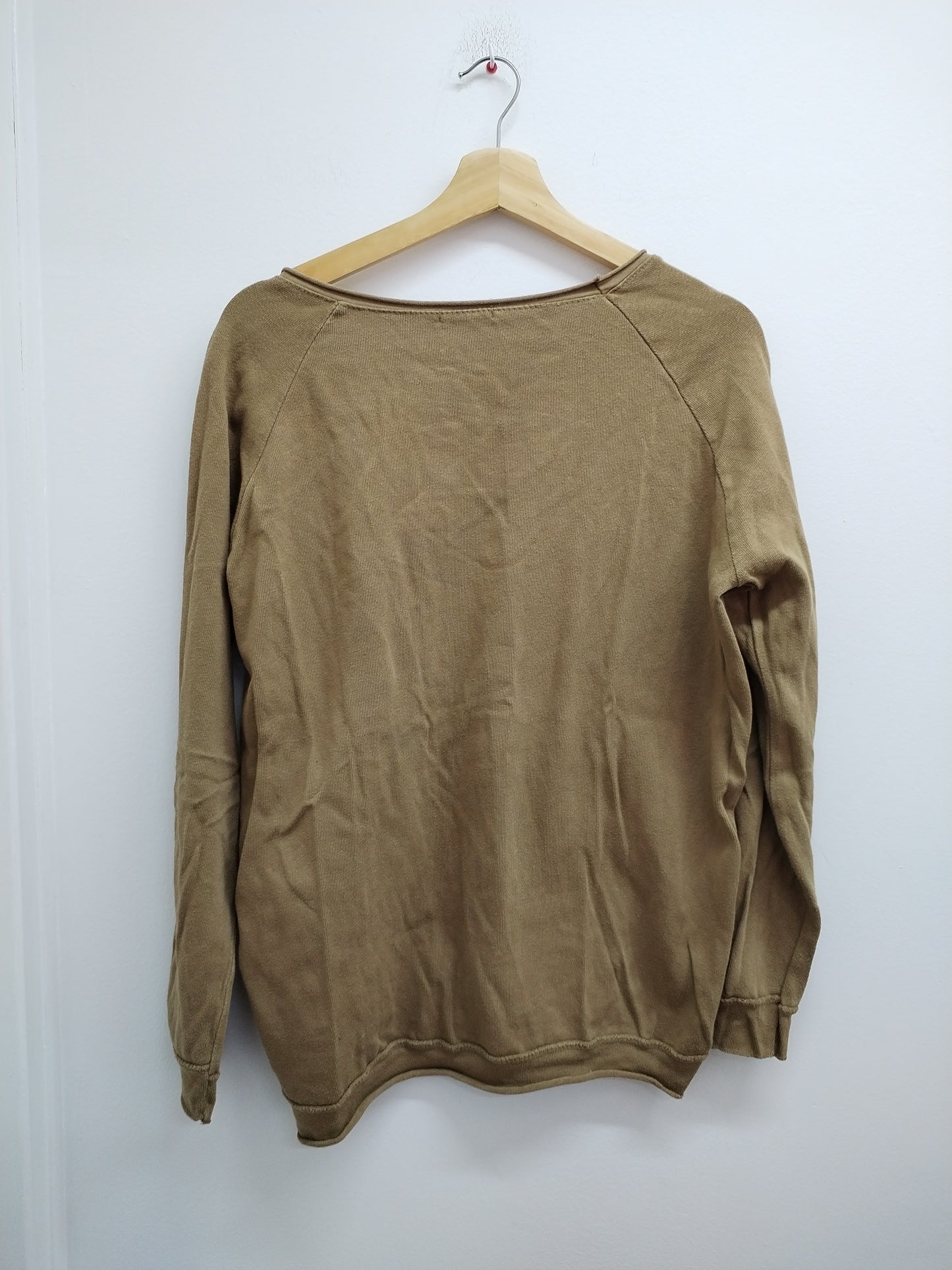 Pull fin Made In Italy marron avec impression Taille XL