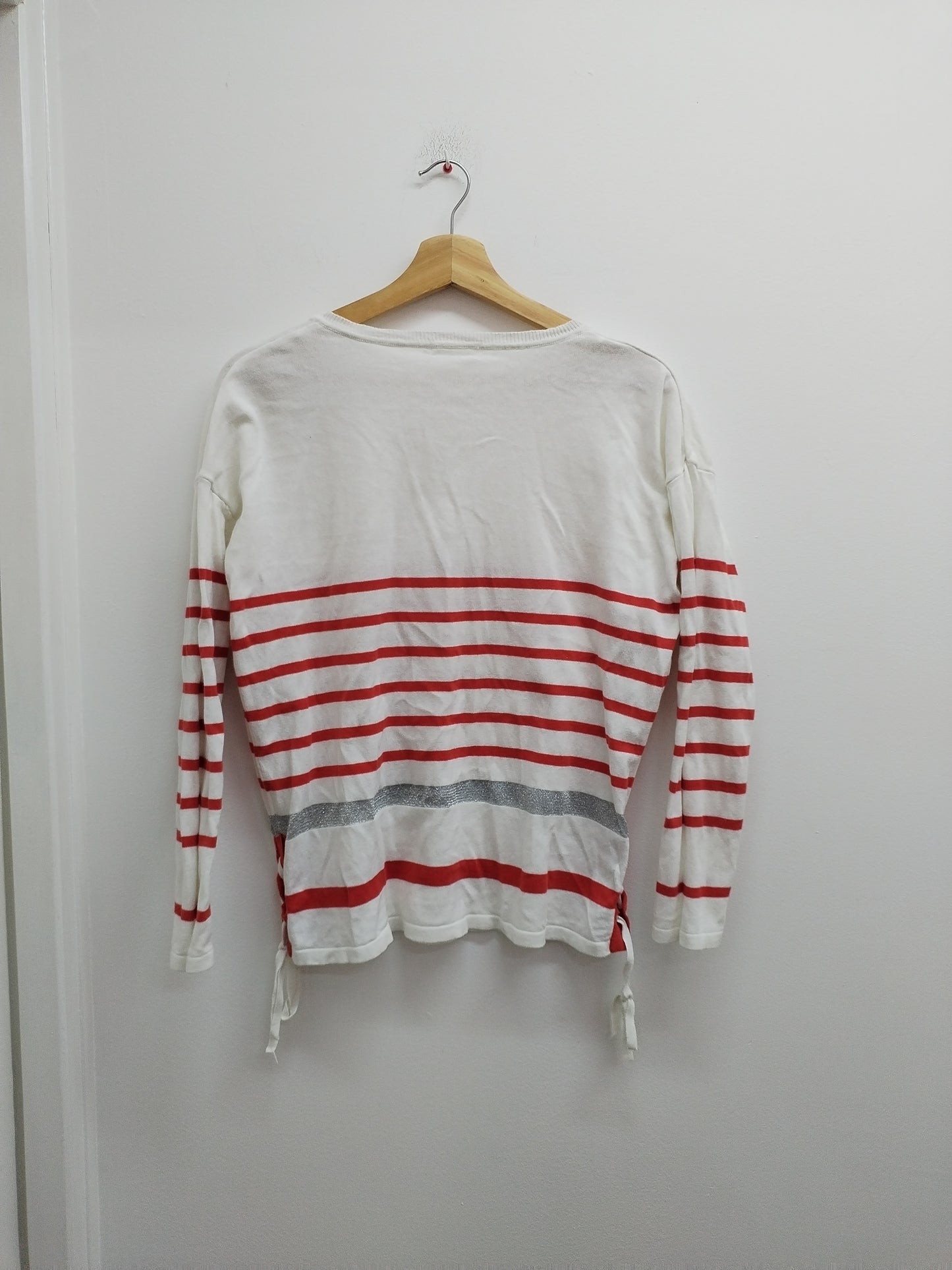 Pull fin Gémo blanc rayé rouge Taille S