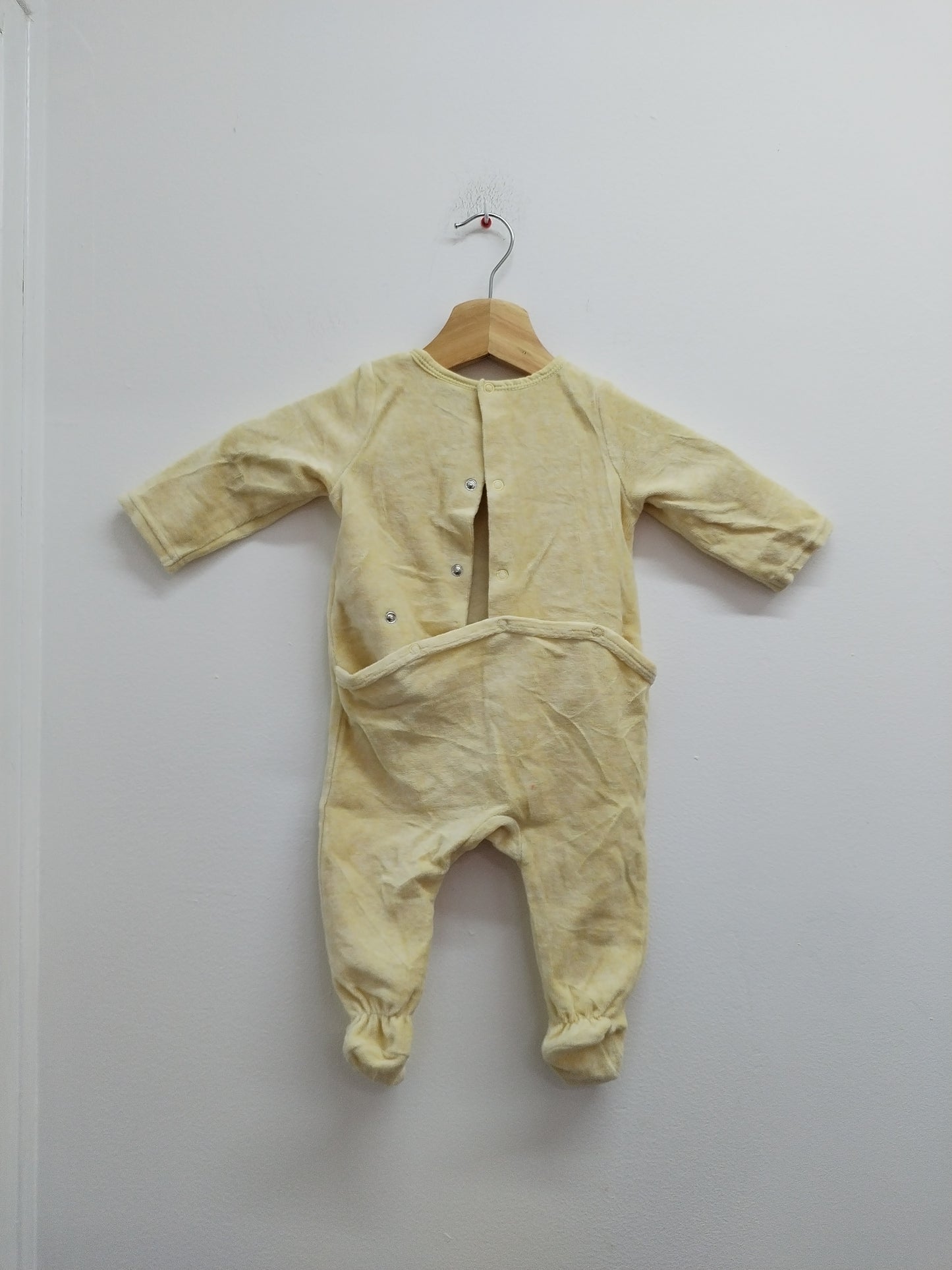 Pyjama velours Tape à l'Œil jaune clair avec impression Taille 6 Mois