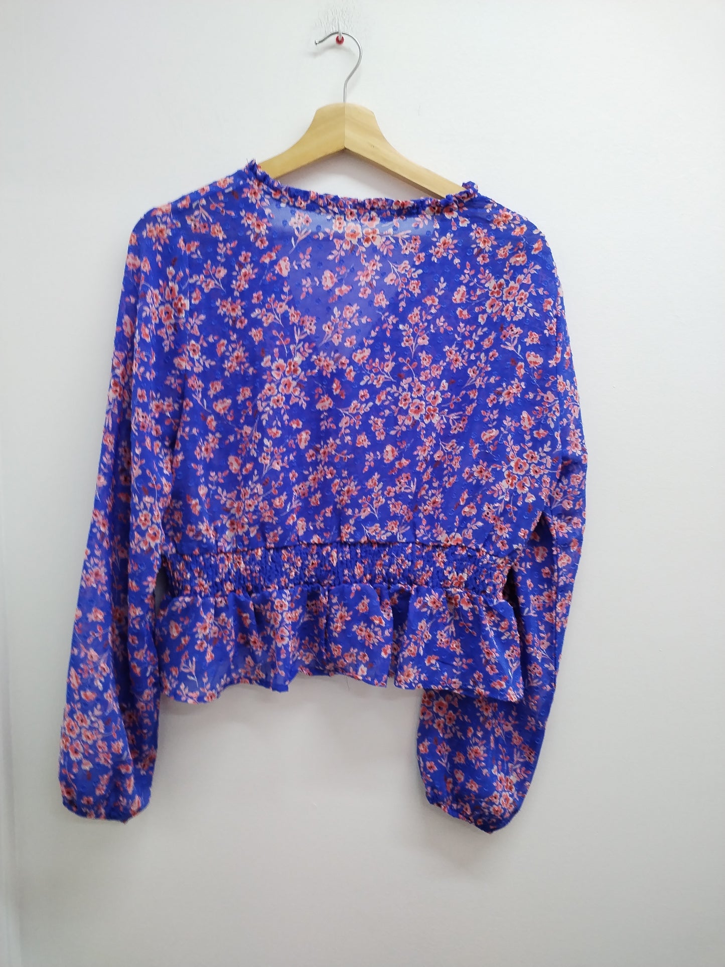Blouse EDJI bleue fleurie Taille 40