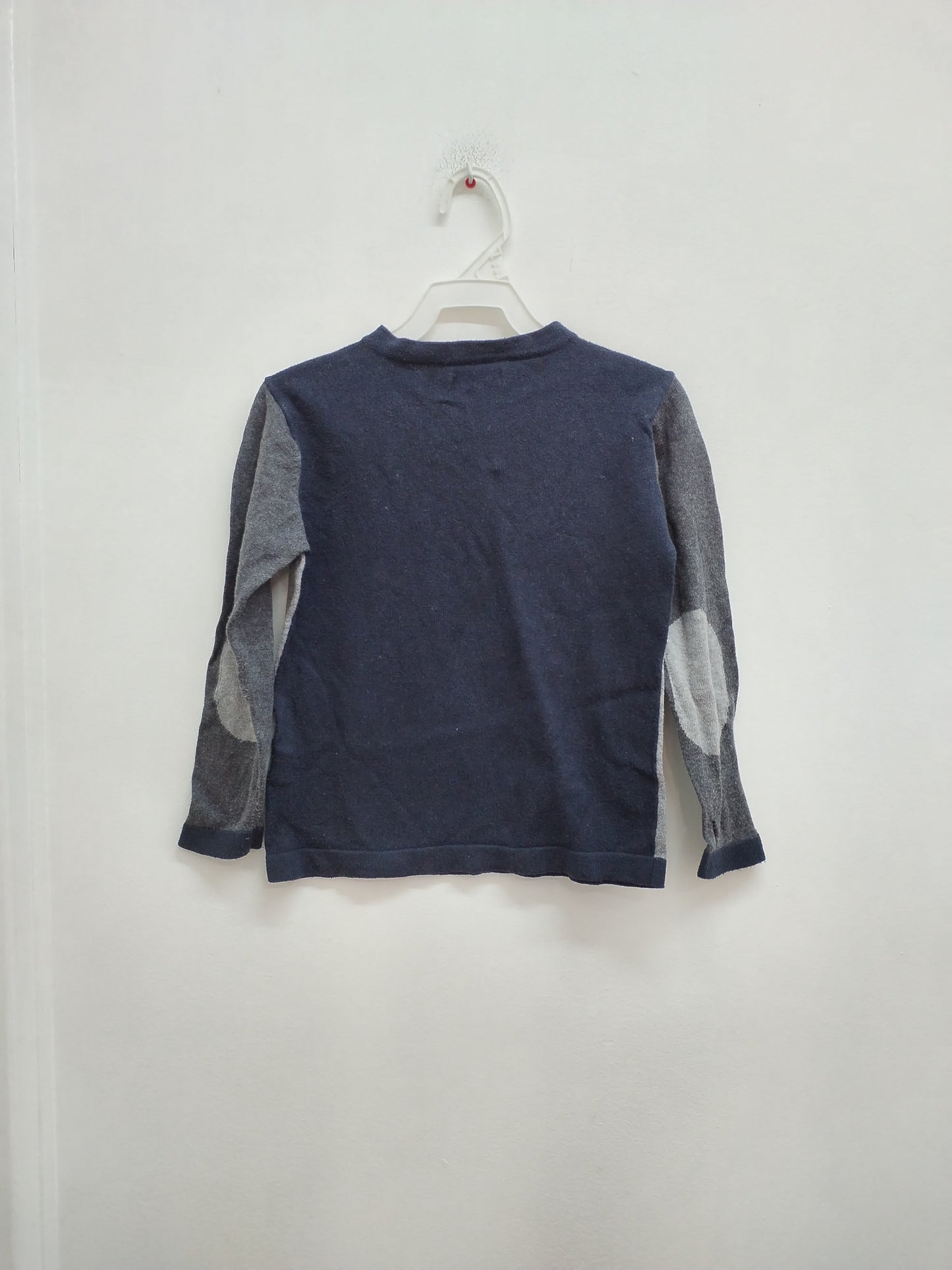 Pull fin Okaïdi bleu marine et gris Taille 6 Ans