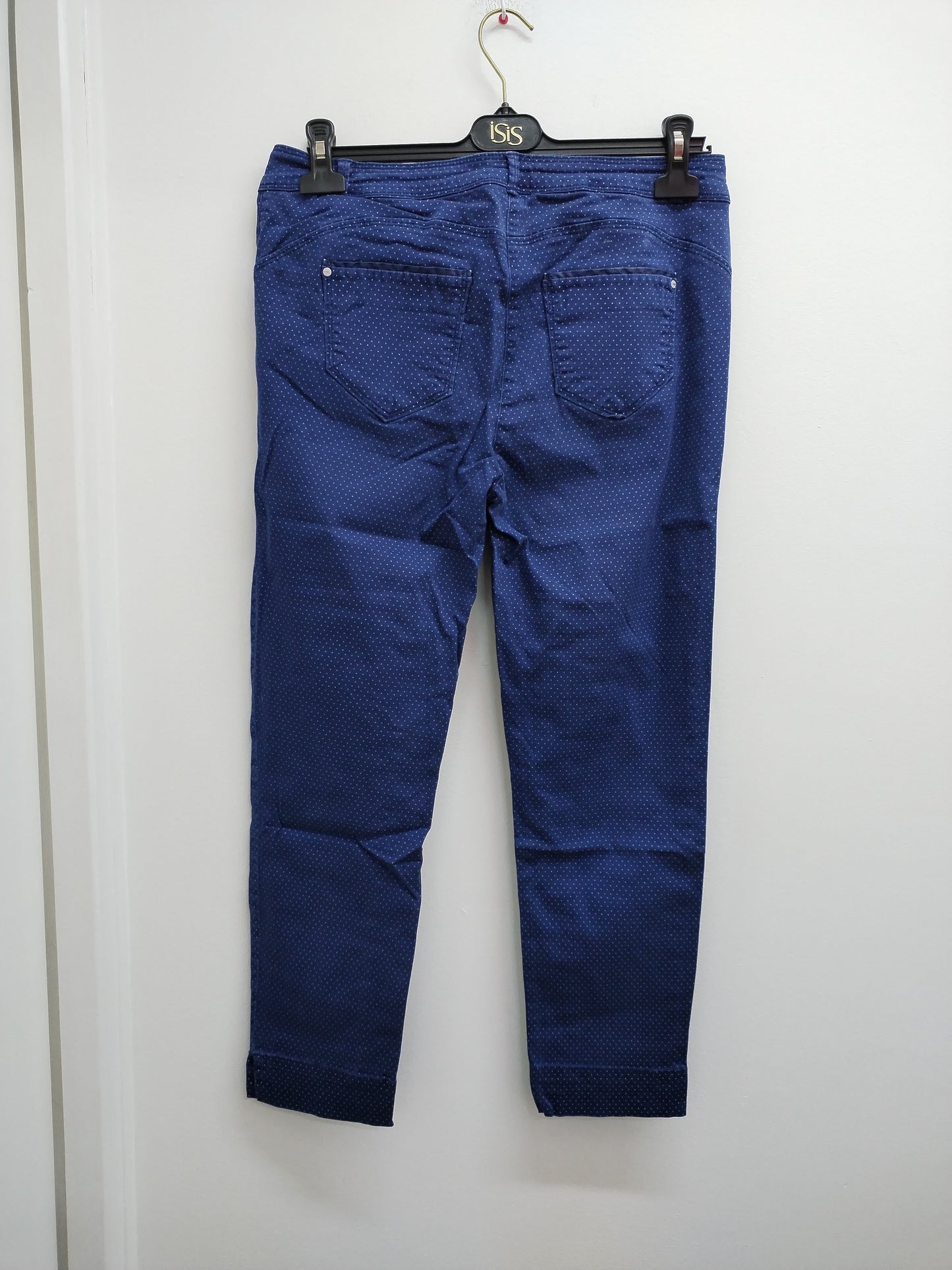 Pantalon 7/8 Bréal bleu à pois Taille 42