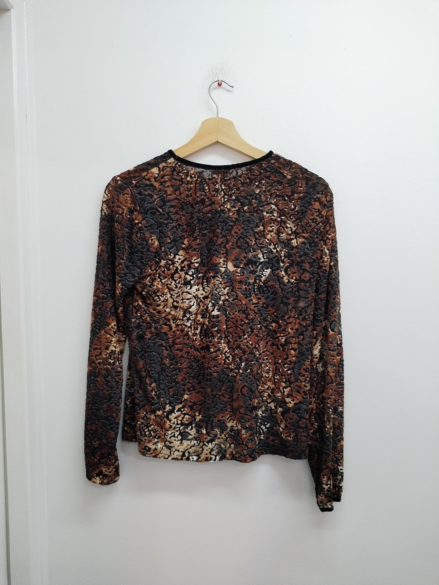 T-shirt manches longues Tilber velours imprimé Taille 44