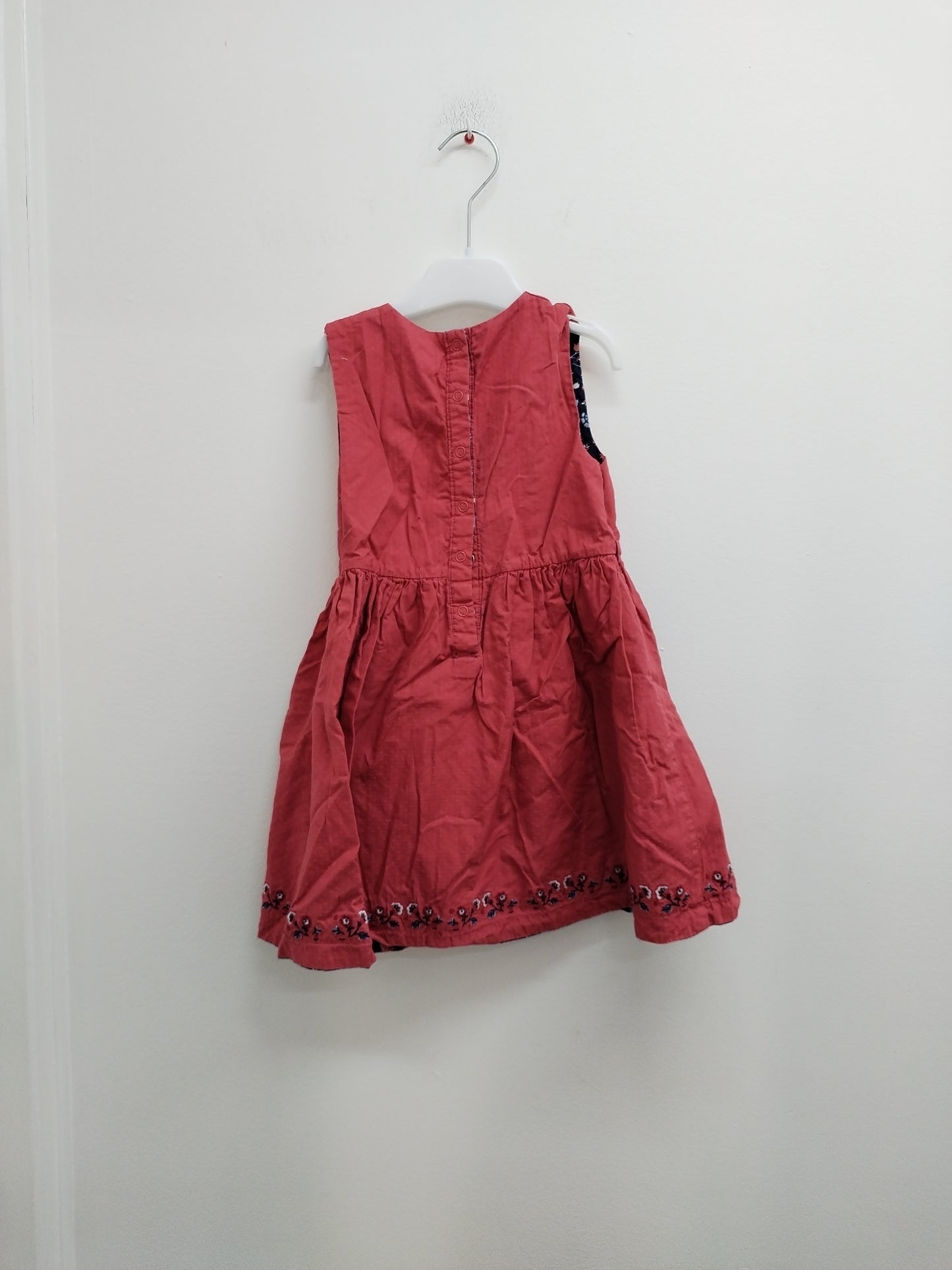Robe sans manche réversible Sergent Major rouge et bleue fleurie Taille 4/5 Ans