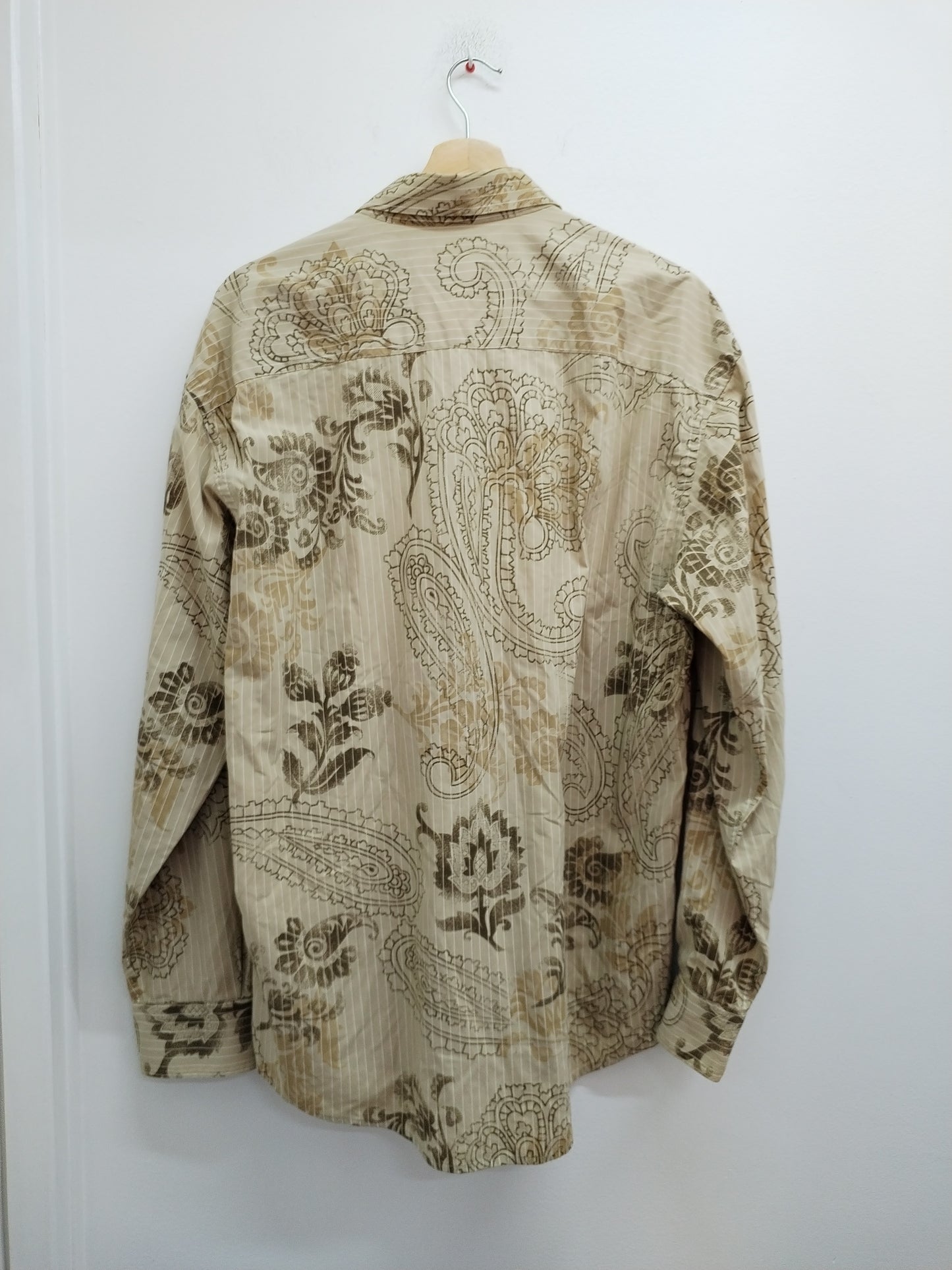 Chemise Yves Dorsey beige rayée à motifs Taille 41/42 (L)