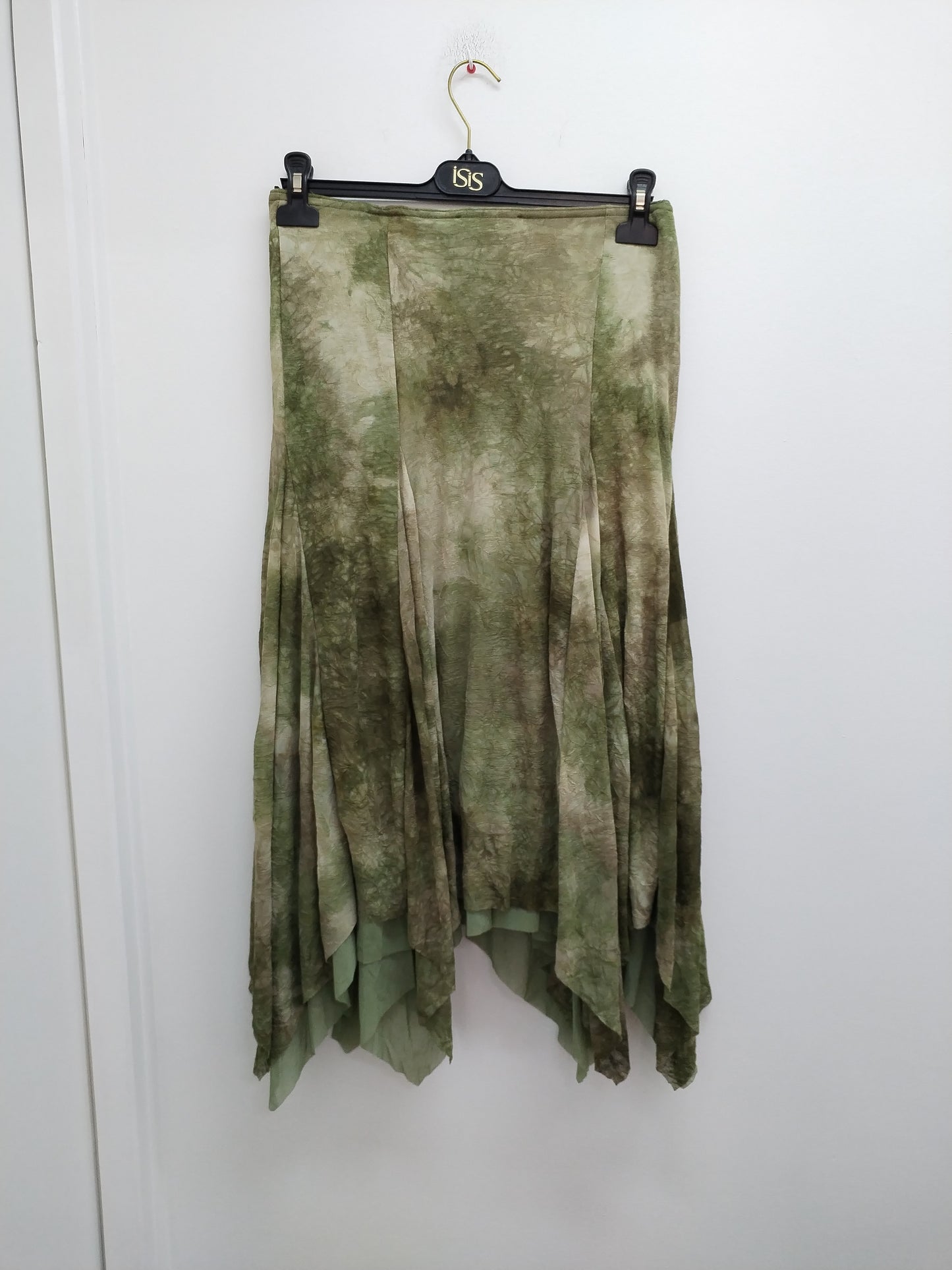 Jupe longue asymétrique Nana Baïla verte imprimée Taille M