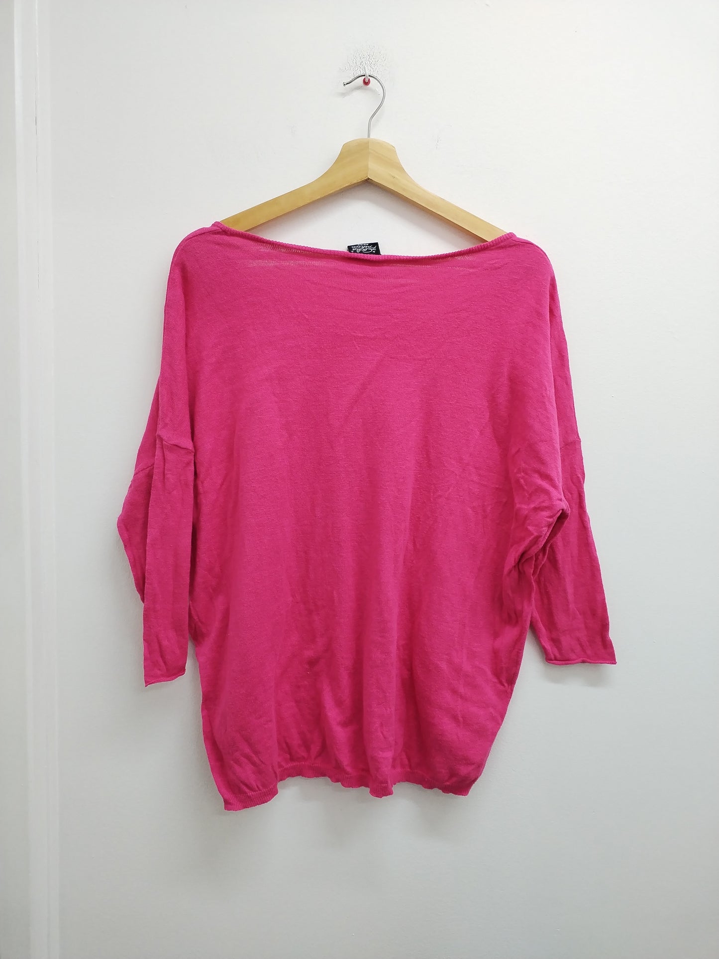 Pull fin manches 3/4 Cécilia Fashion rose foncé Taille 42/44