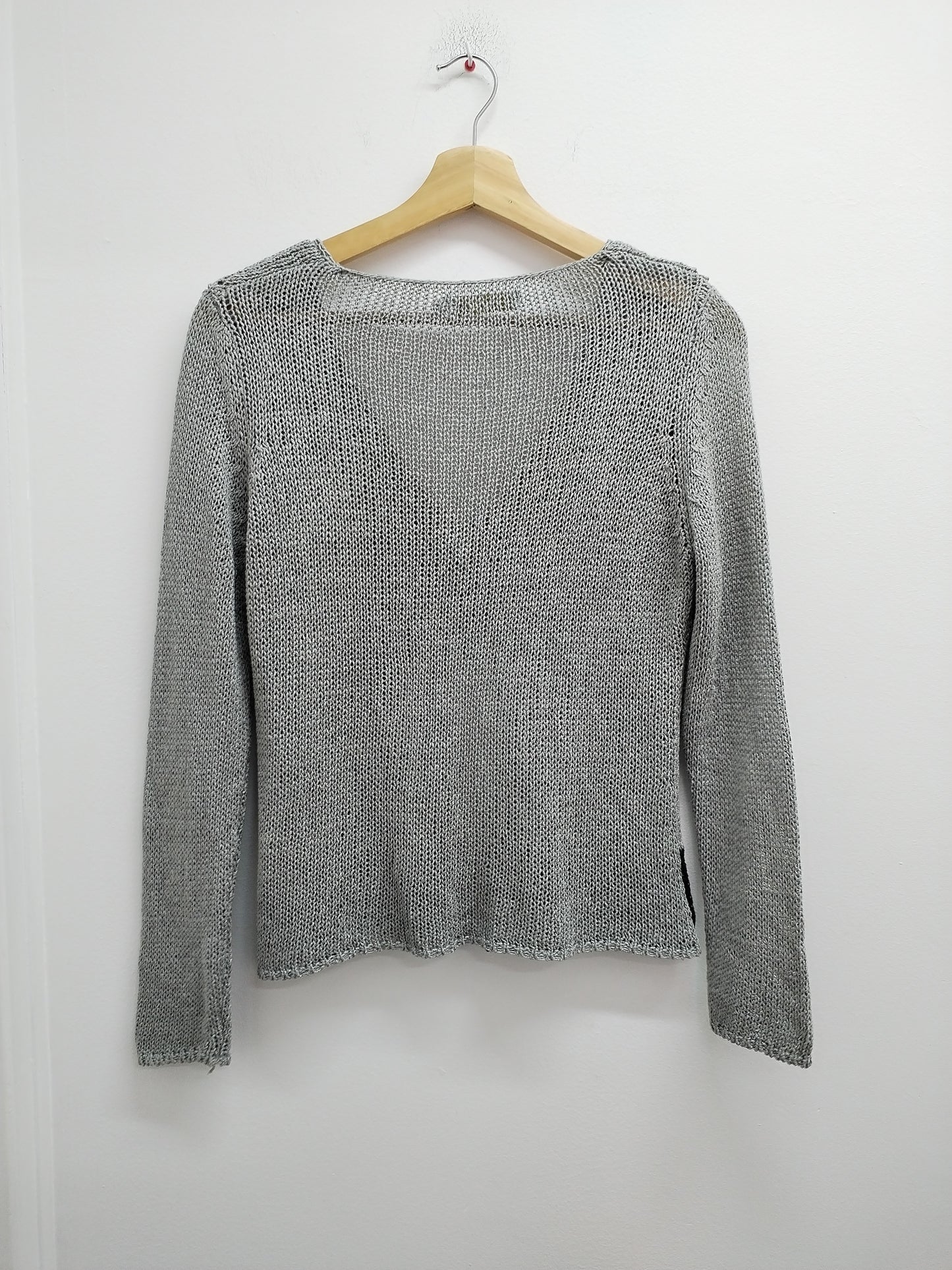 Gilet mailles ajourées Cache-Cache gris et noir Taille L