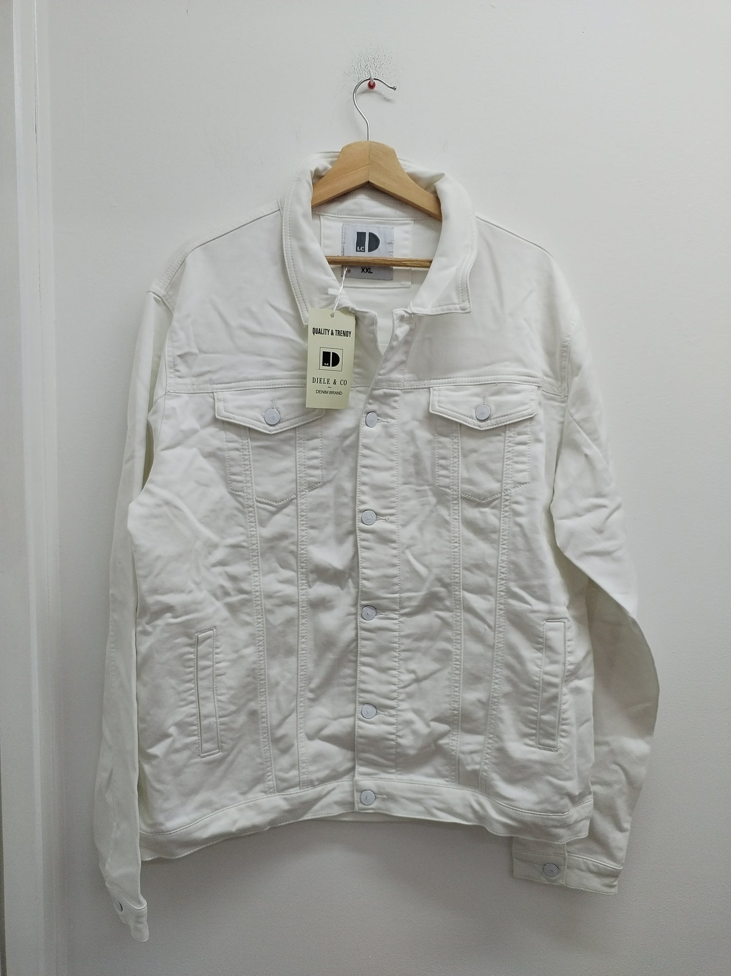 Veste en jeans Diele & Co blanche Taille XXL