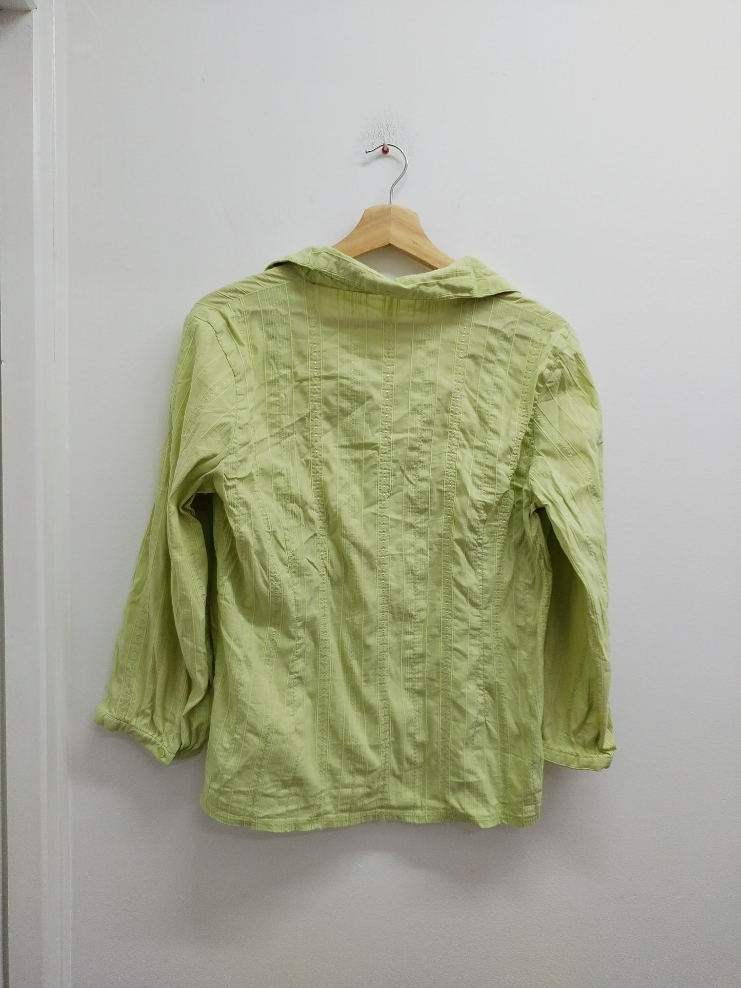 Chemise manches 3/4 verte à motifs Taille L
