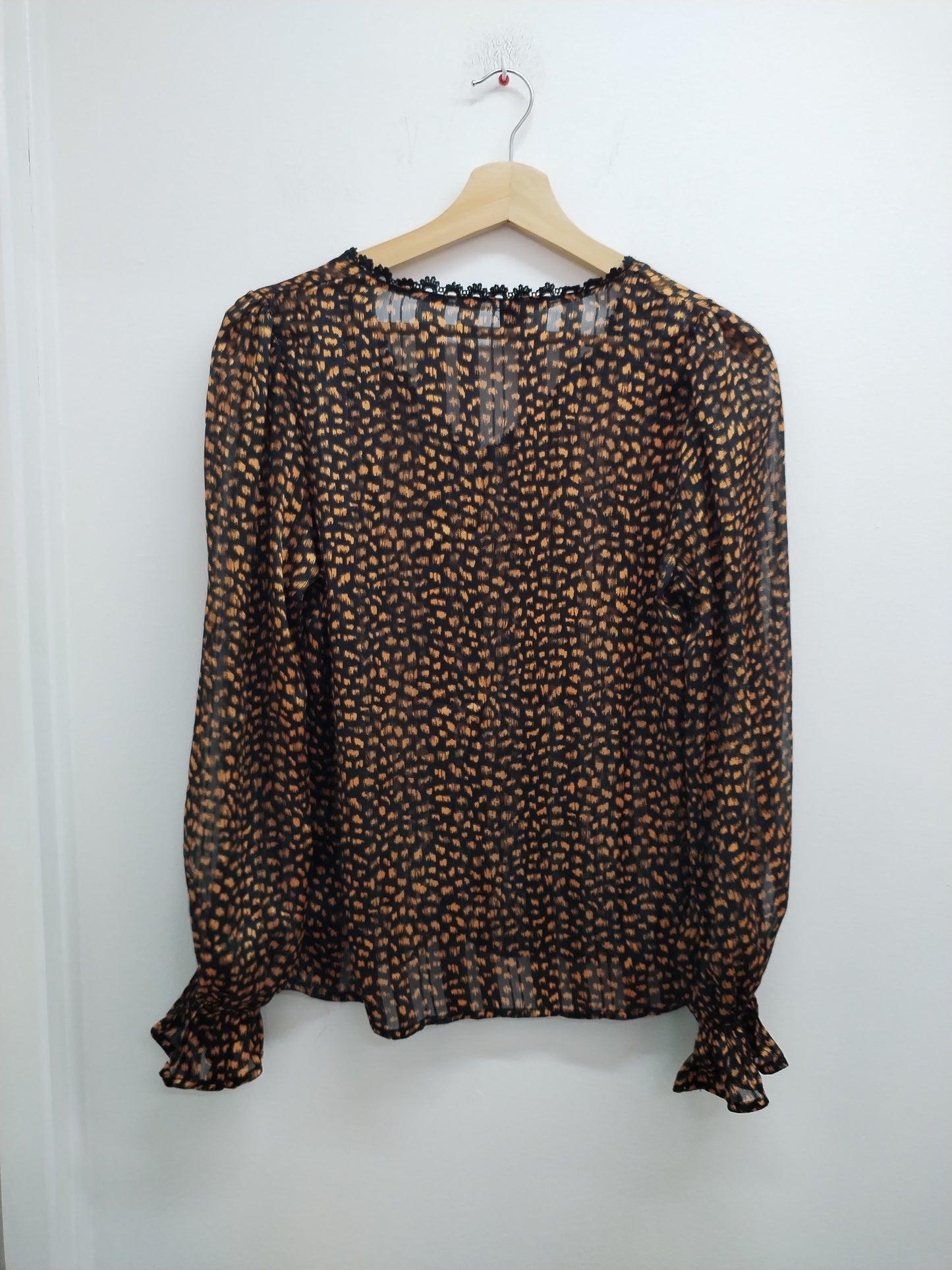 Tunique transparente Shein à motifs noirs et marrons Taille XS