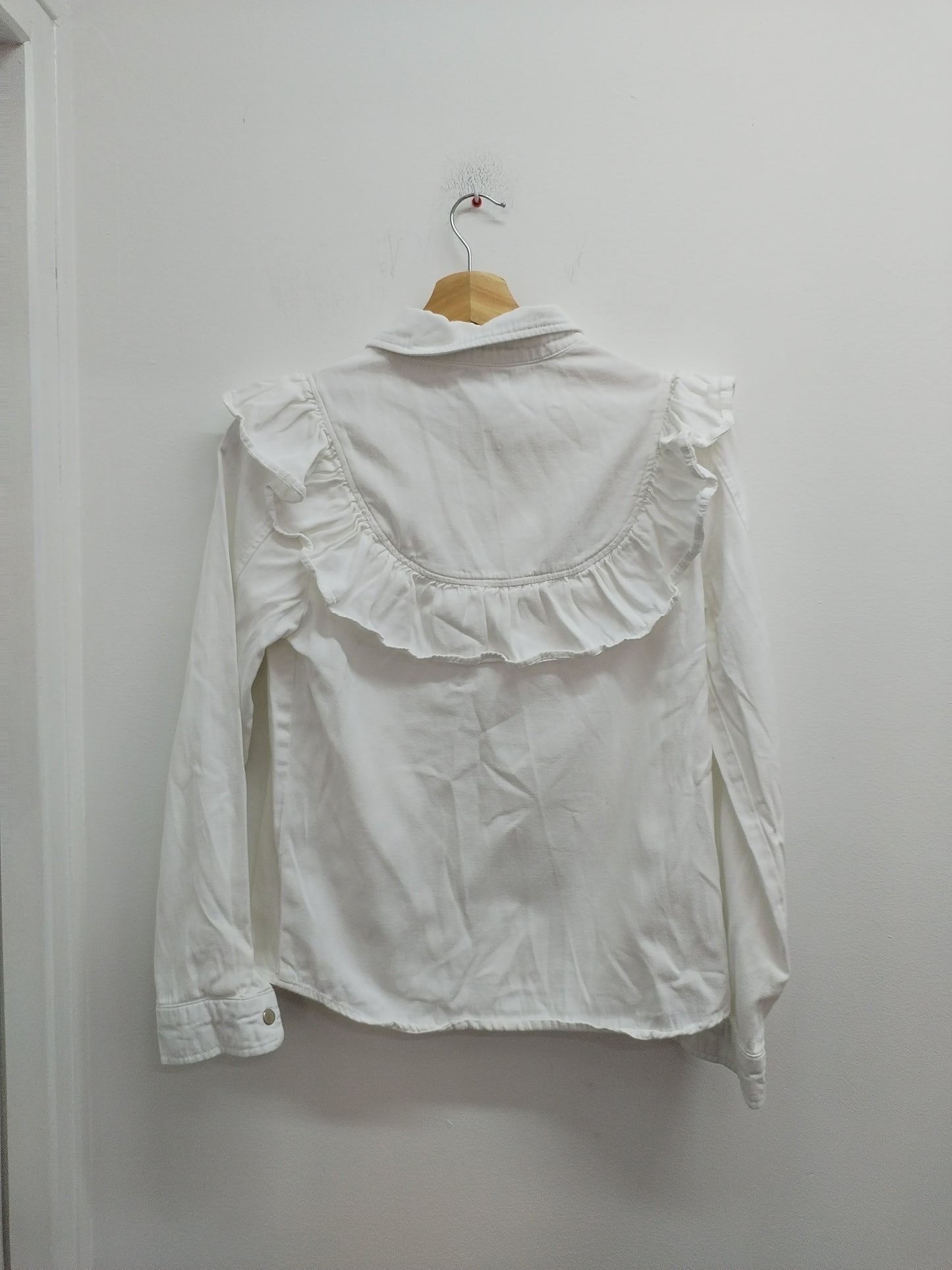 Chemise fantaisie en jeans Motf blanche Taille XS