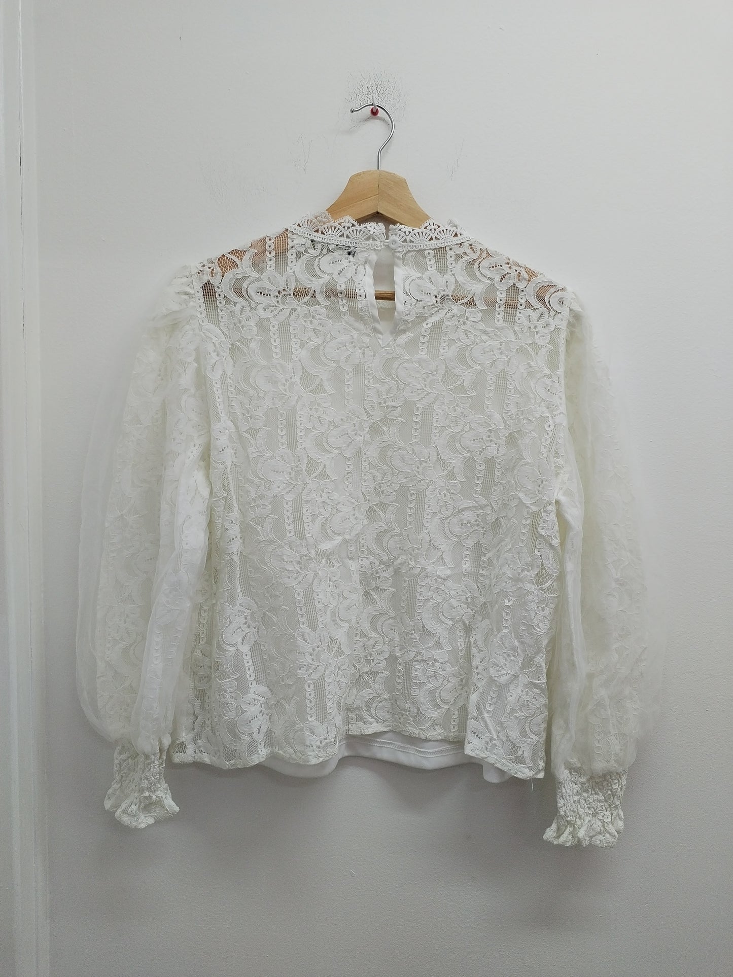 Tunique Fashion en dentelle et tulle blanche Taille L/XL