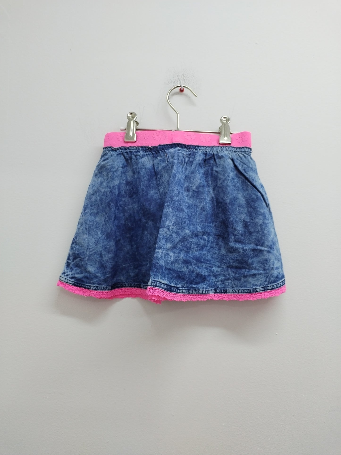 Jupe Orchestra bleu jeans délavé et rose Taille 5 Ans