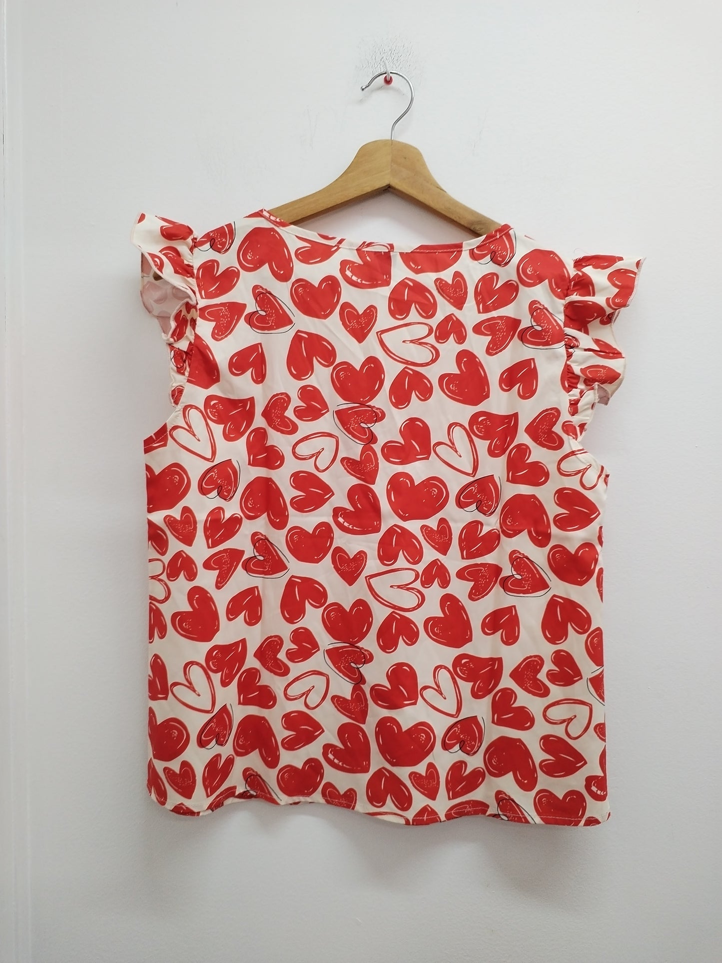 T-shirt fluide Shein beige à motifs cœurs Taille 36