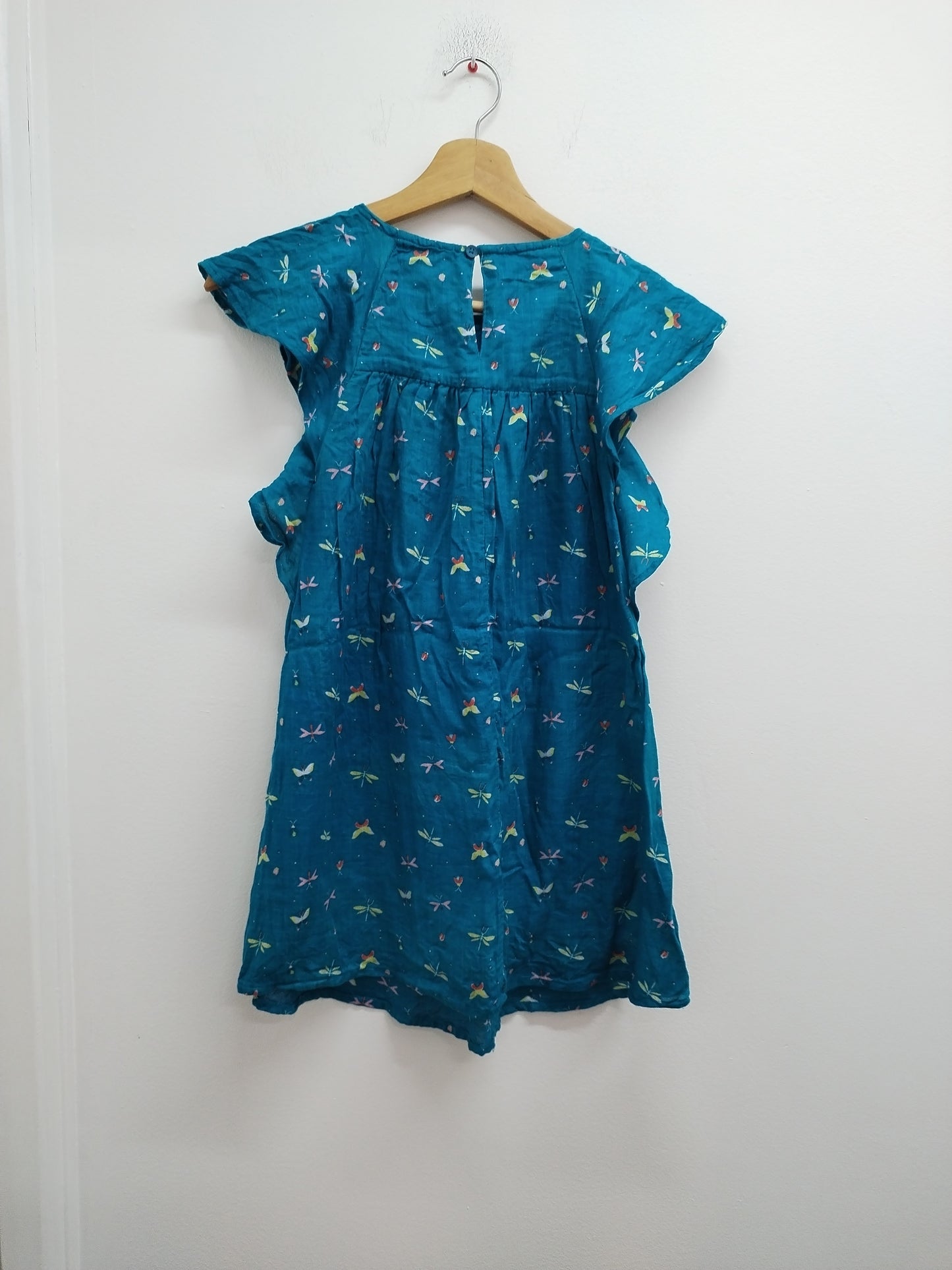 Robe manches courtes Kiabi vert bleu avec motifs Taille 8 Ans