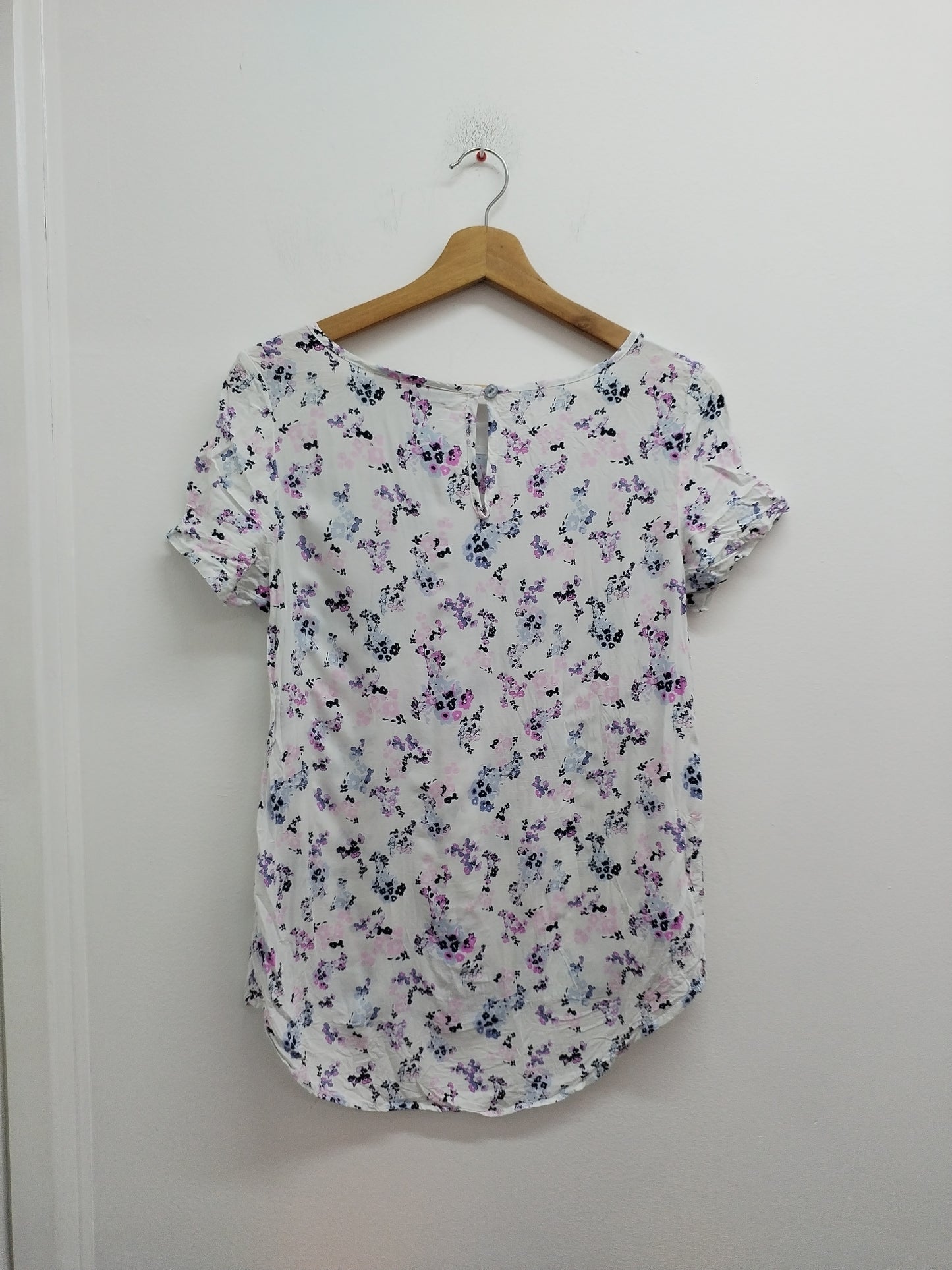 Tunique manches courtes Up 2 Fashion blanche fleurie Taille S