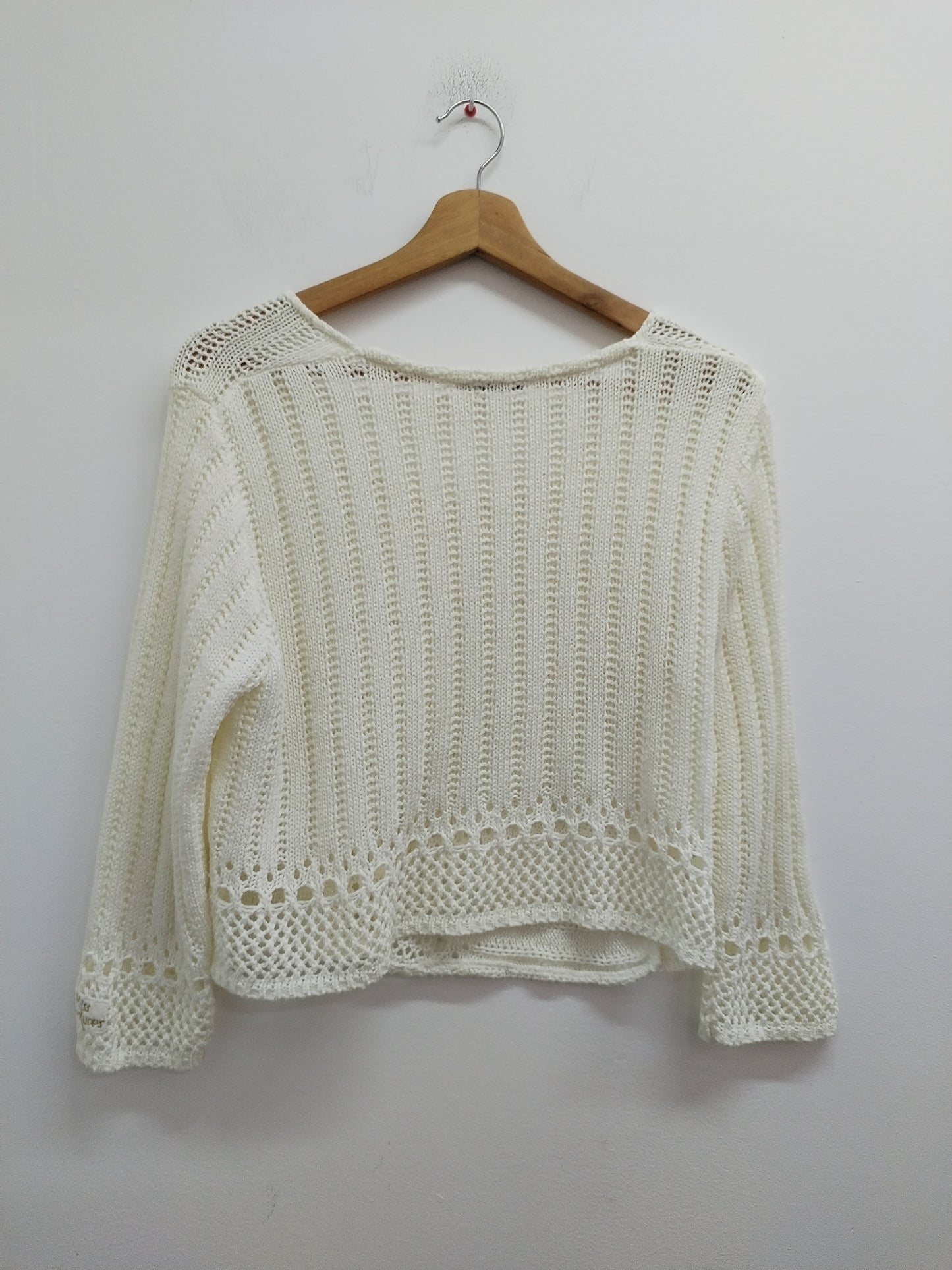 Gilet mailles ajourées Miss aventures blanc cassé Taille 42