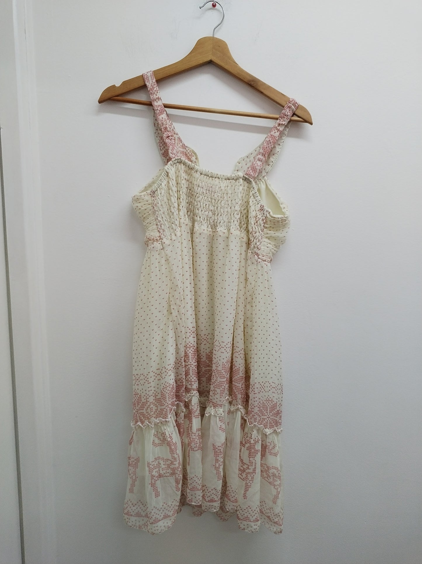 Robe à bretelles Red Queen beige à motifs Taille M