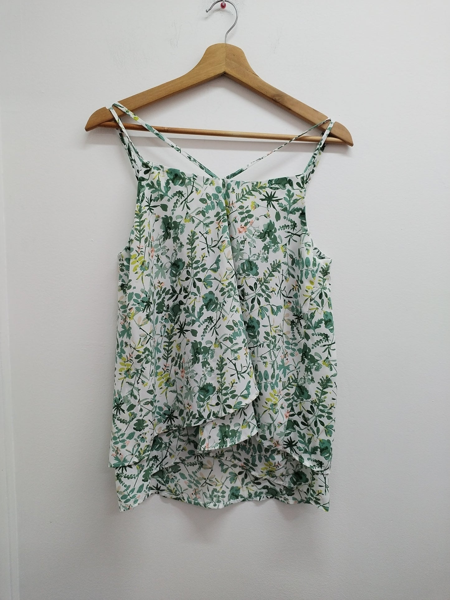 Débardeur fluide Kiabi blanc fleuri Taille M