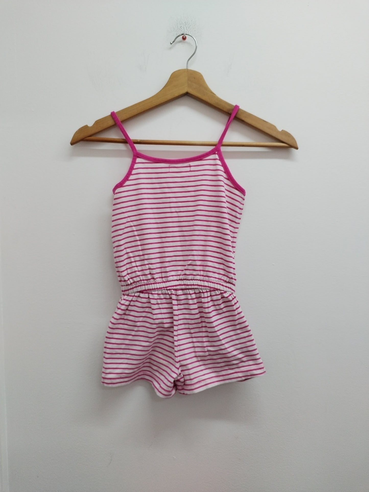 Combi-short Tissaia rayé rose et blanc Taille 5 Ans