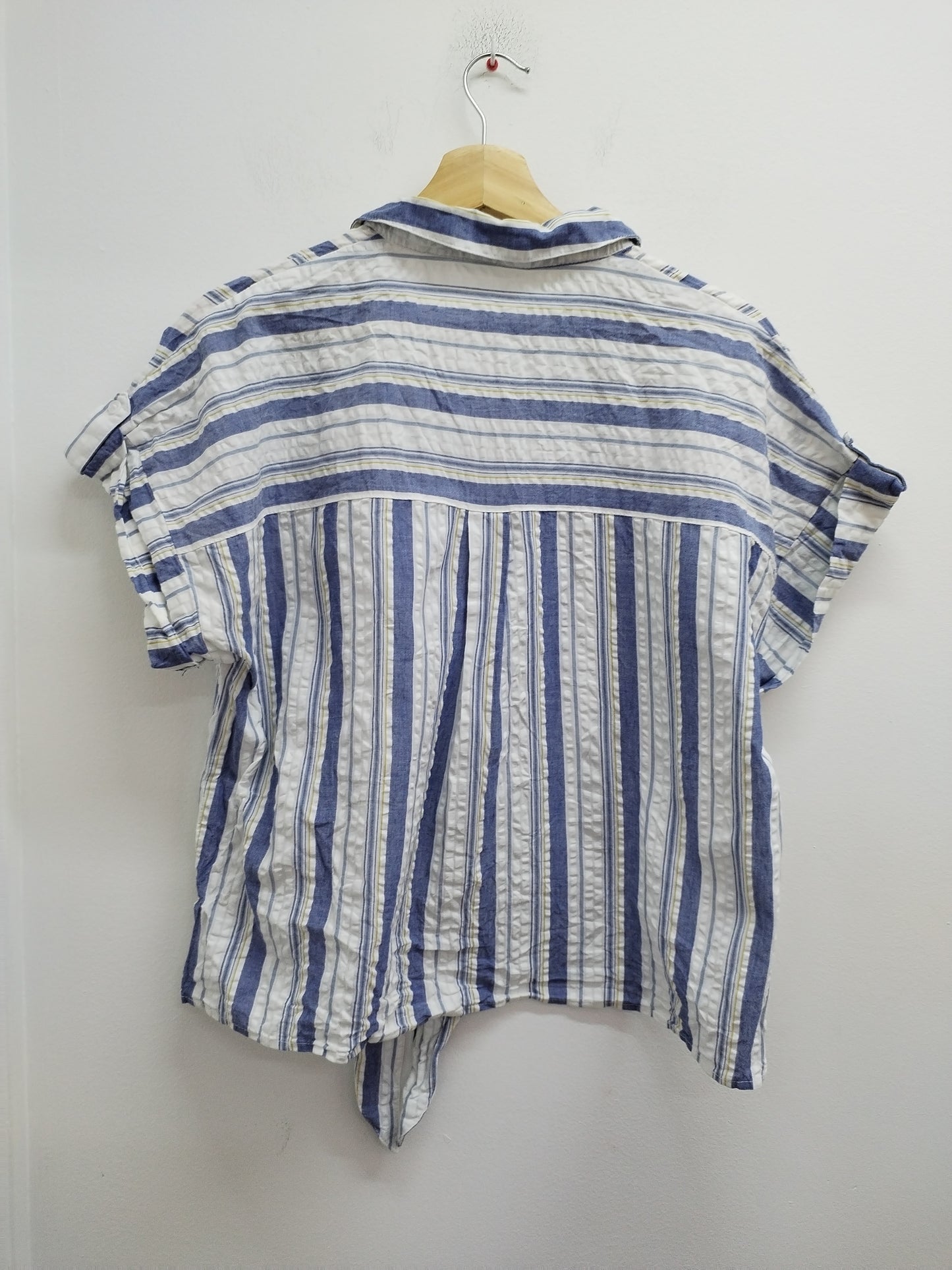 Chemise manches courtes à nouer Cache-Cache blanche rayée Taille XL