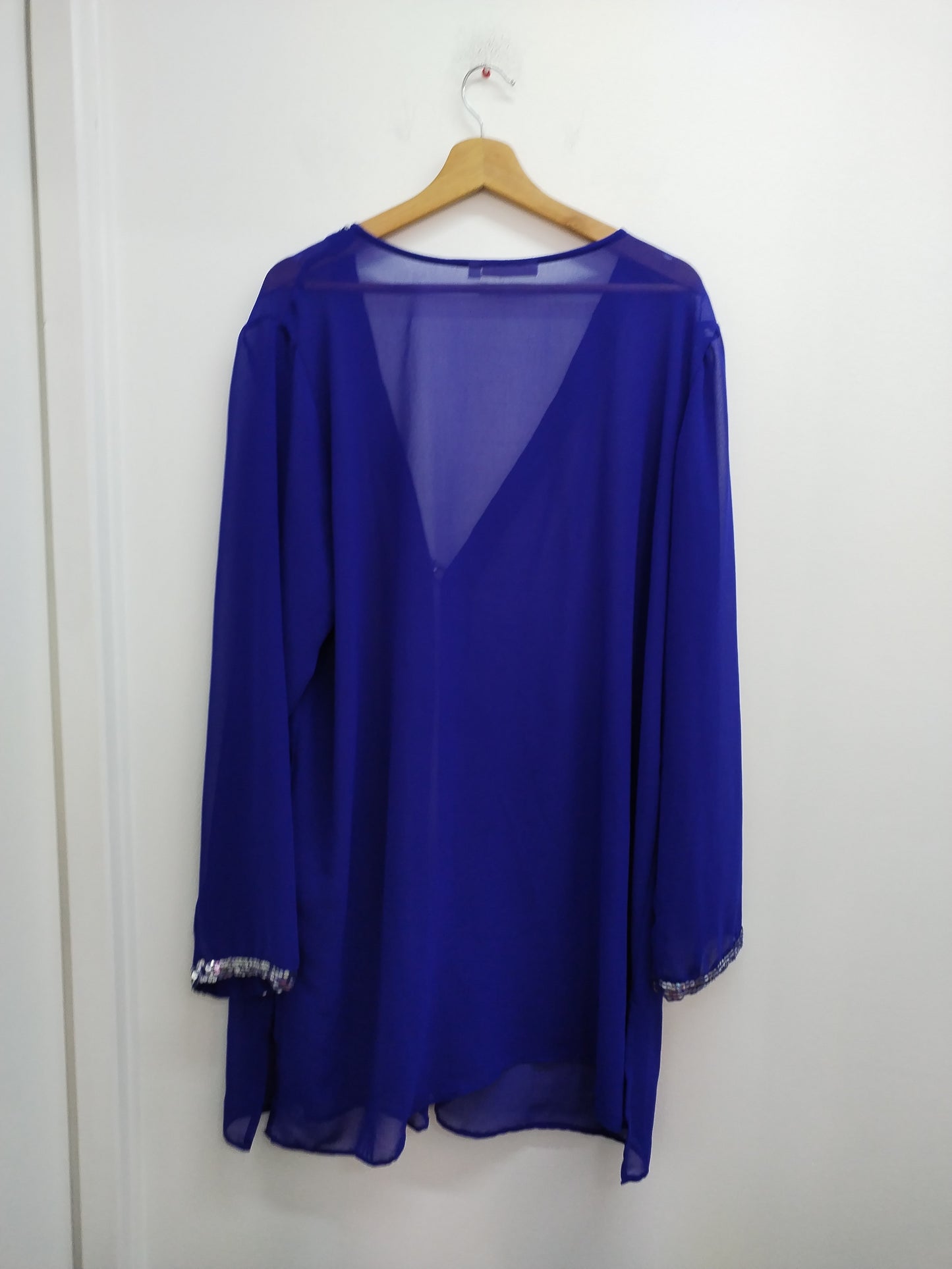 Gilet en voile Bleu Bonheur bleu avec sequins Taille 50