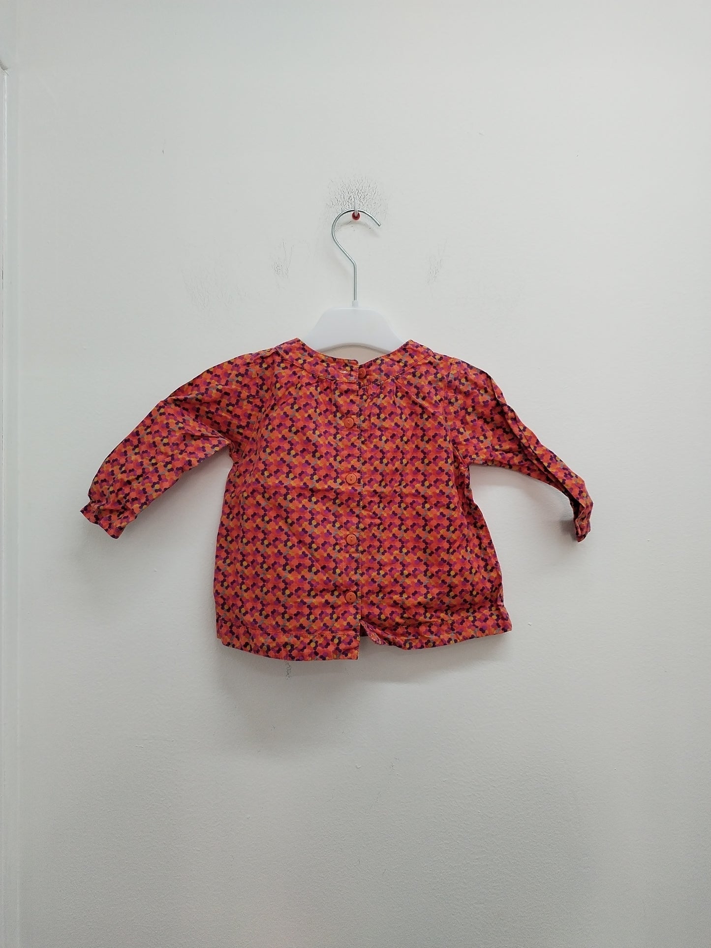 Tunique manches longues DPAM orange fleurie Taille 9 Mois