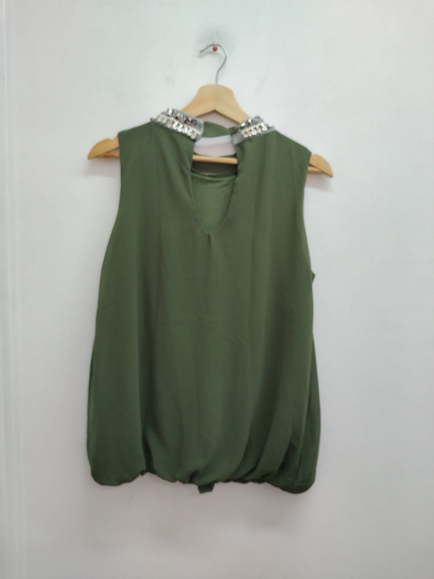 Tunique sans manche R Linea kaki avec perles Taille L