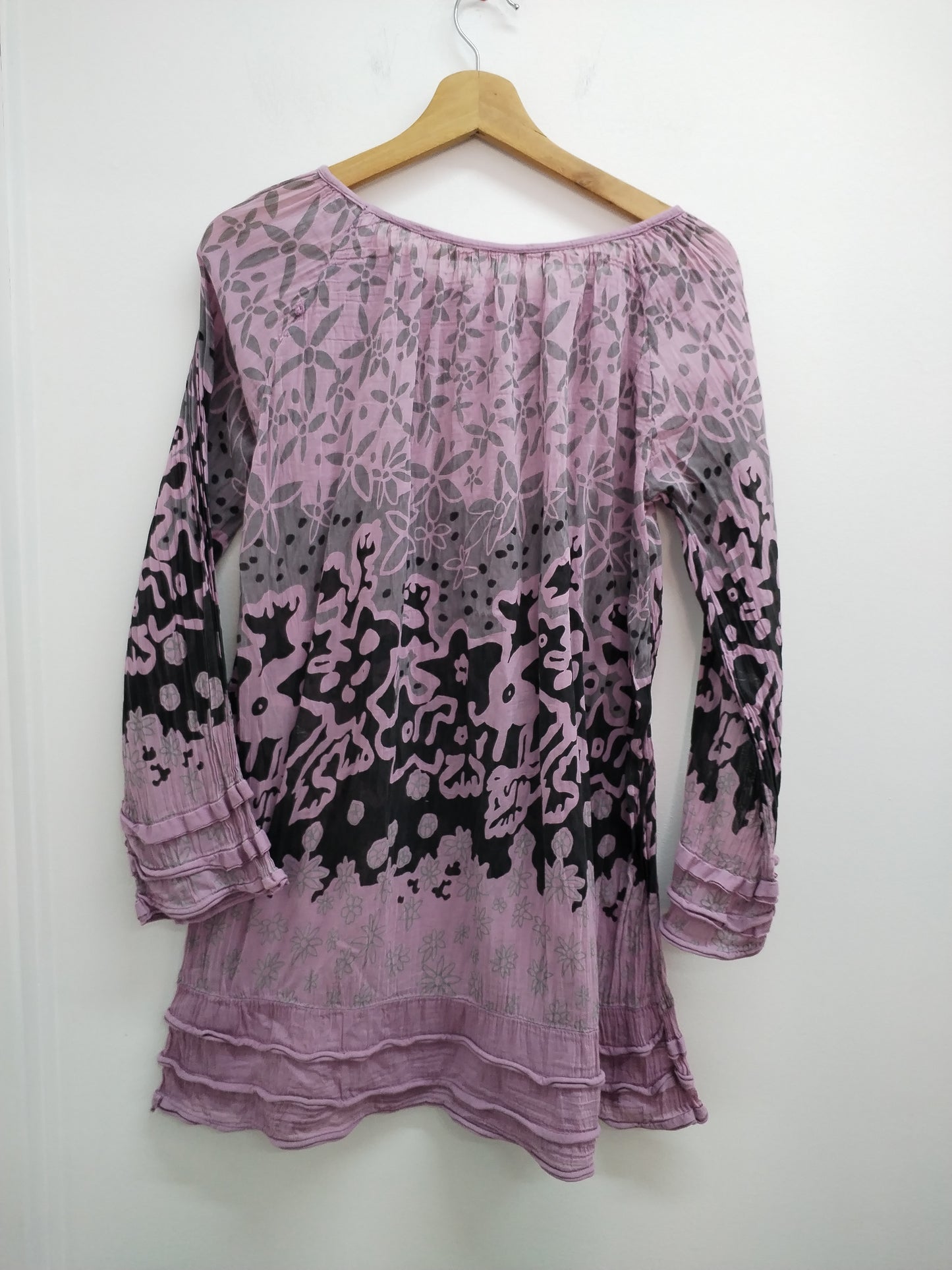 Tunique manches longues violette imprimée Taille L