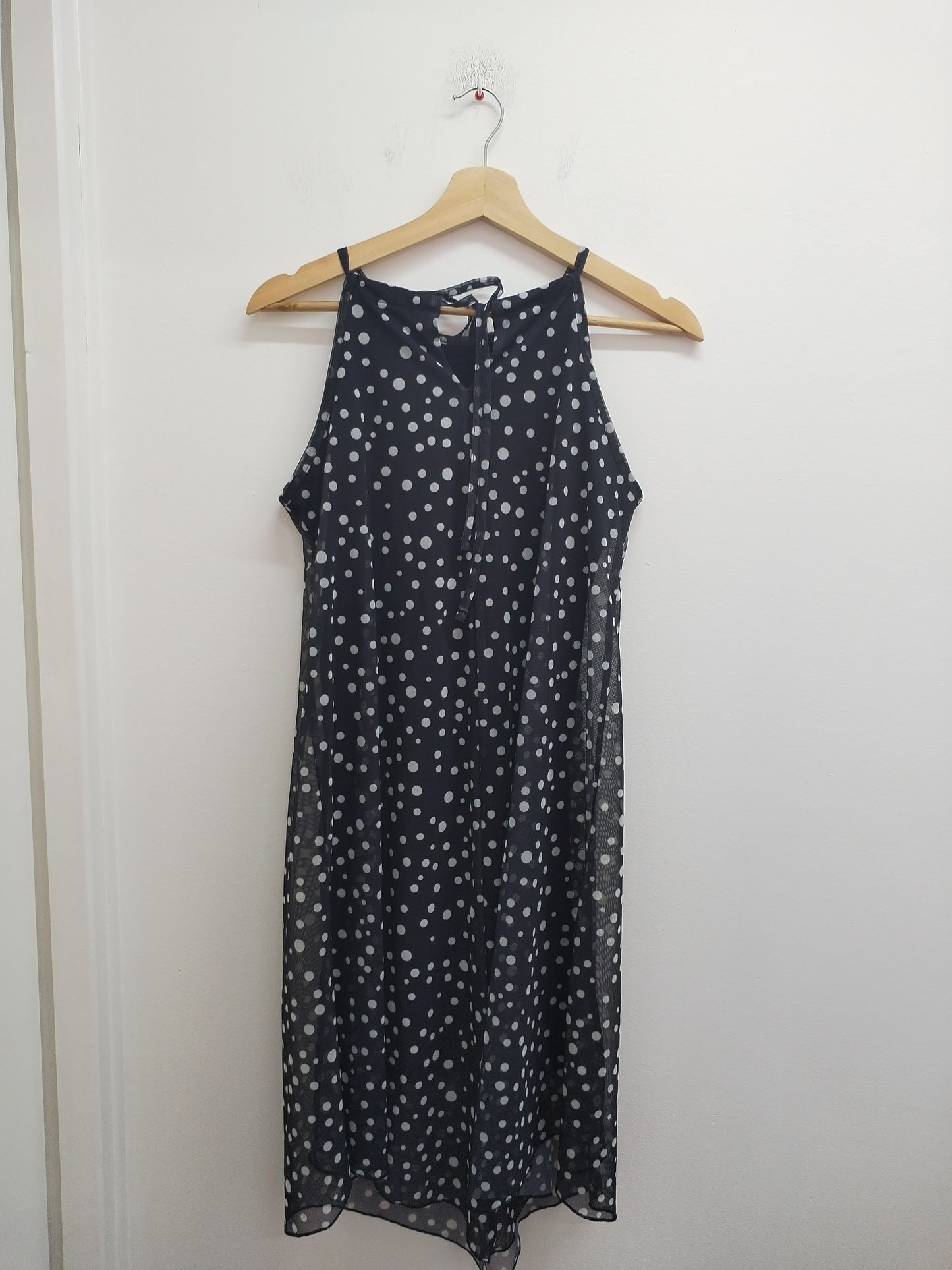Robe à bretelles fines Body Flirt noire à pois blancs Taille XS
