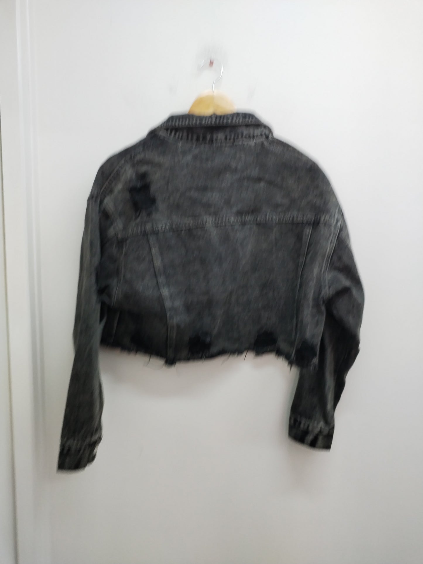 Veste courte en jeans noire délavée Taille S