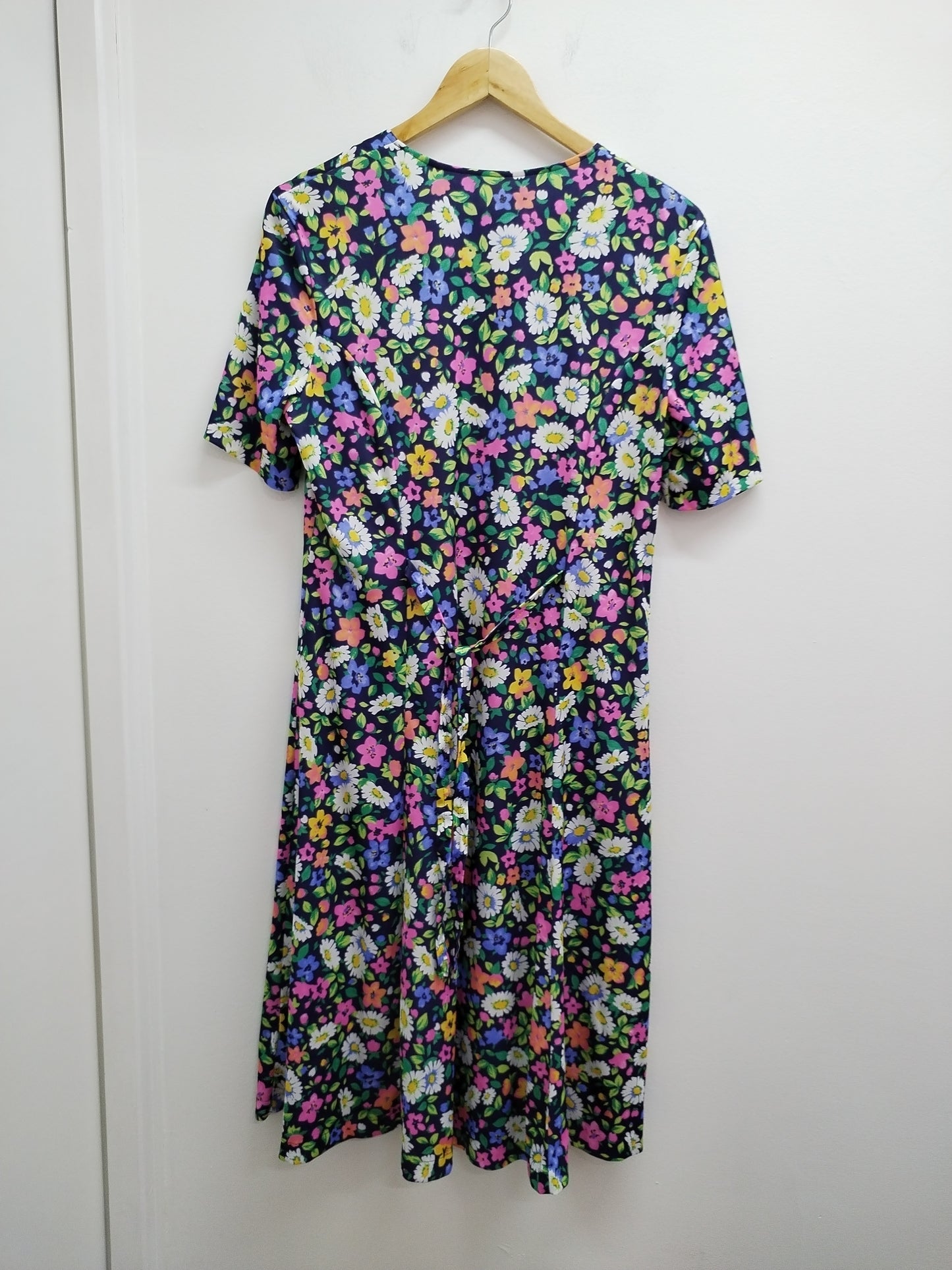 Robe manches courtes marine fleurie Taille L