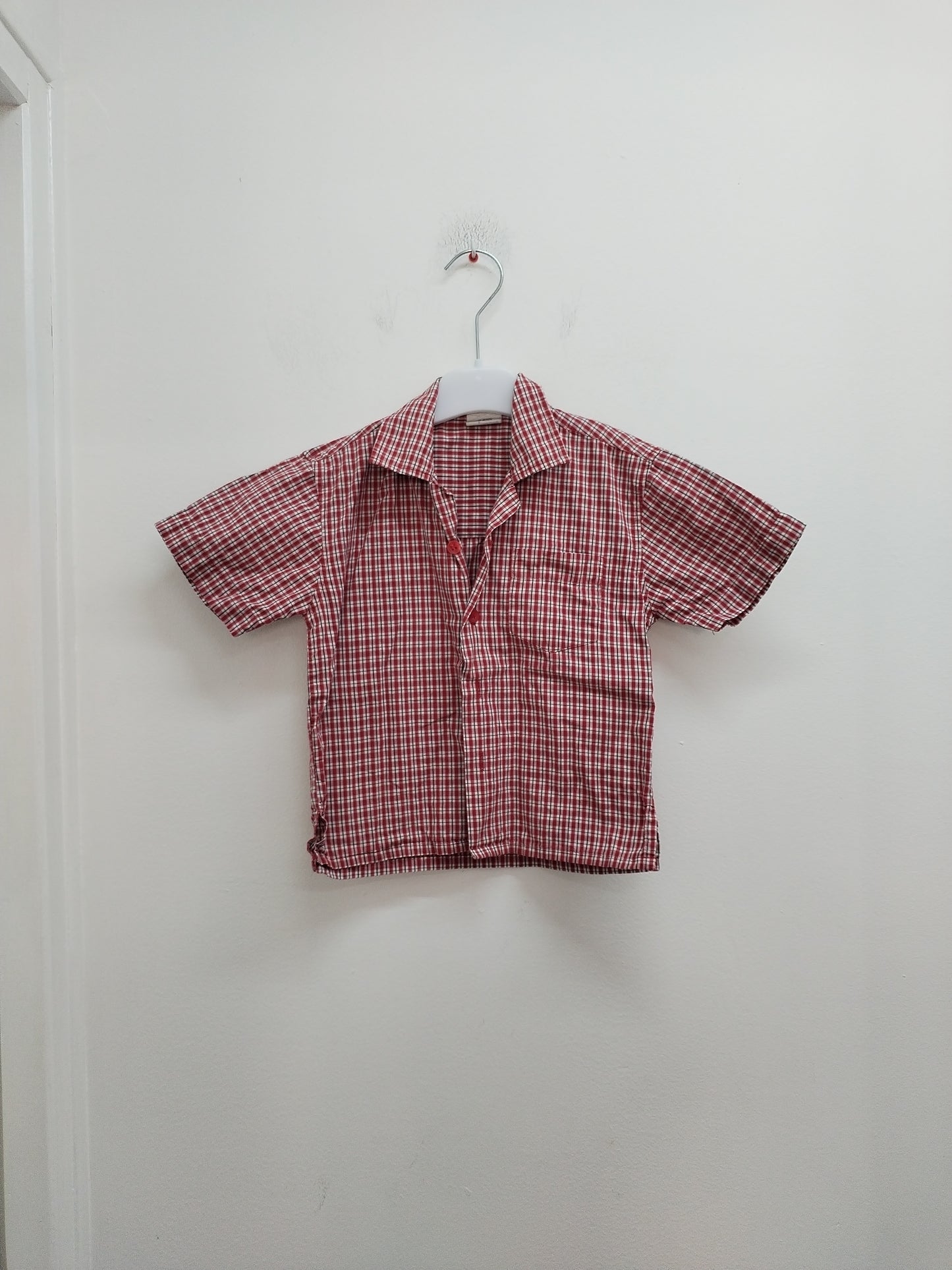 Chemise manches courtes rouge à carreaux Taille 5 Ans