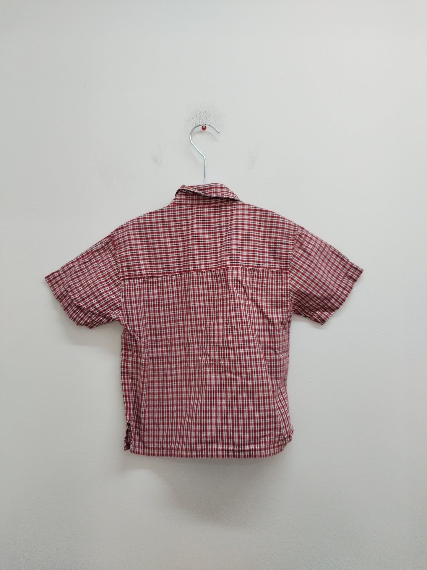 Chemise manches courtes rouge à carreaux Taille 5 Ans