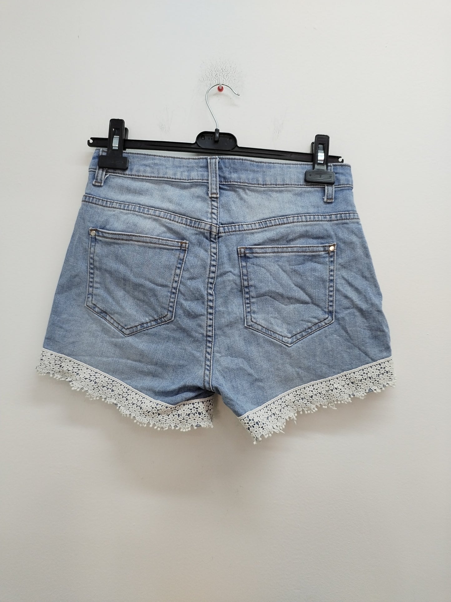 Short en jeans Cache-Cache bleu clair avec dentelle Taille 38