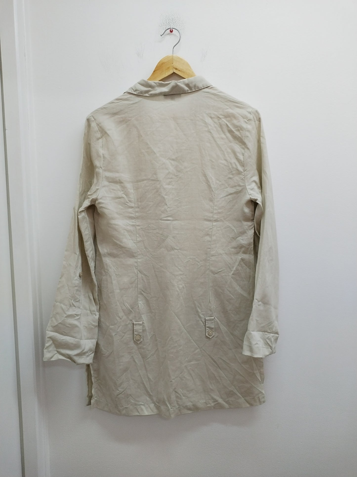Robe chemise manches ajustables Clara Vitti beige Taille 40