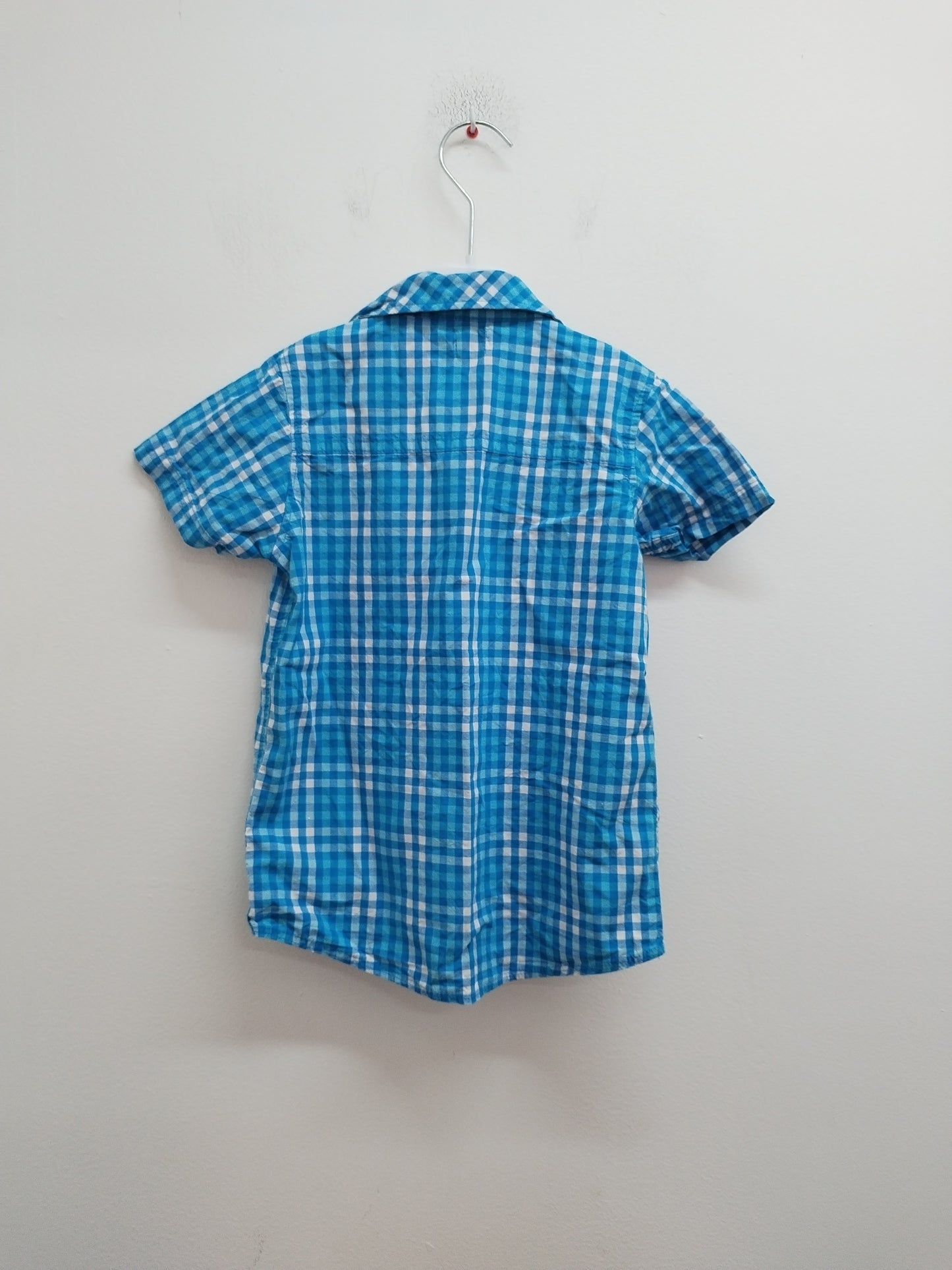 Chemise manches courtes In Extenso bleue à carreaux Taille 5 Ans