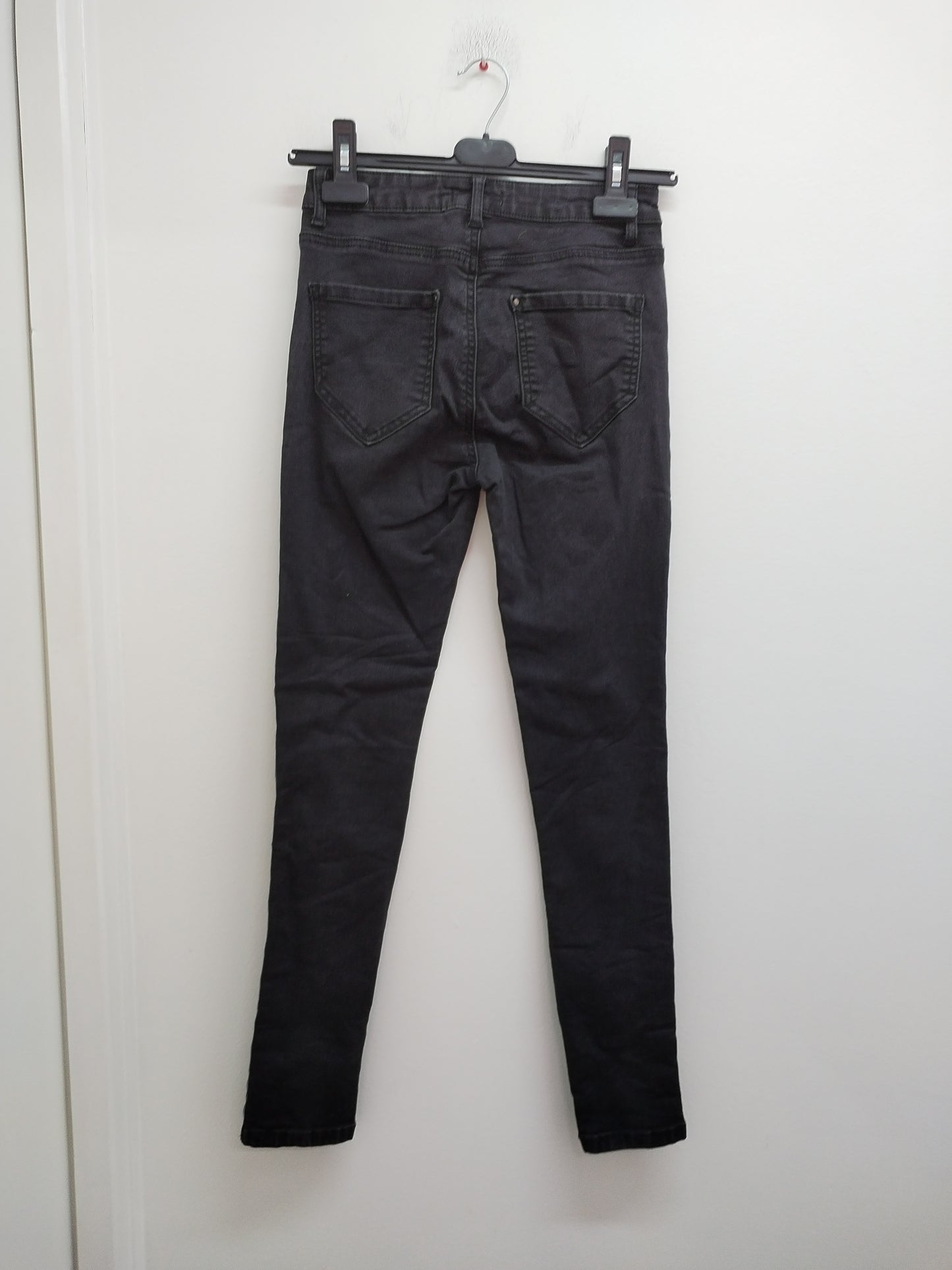 Jeans Cache-Cache noir délavé avec liseré léopard Taille 34