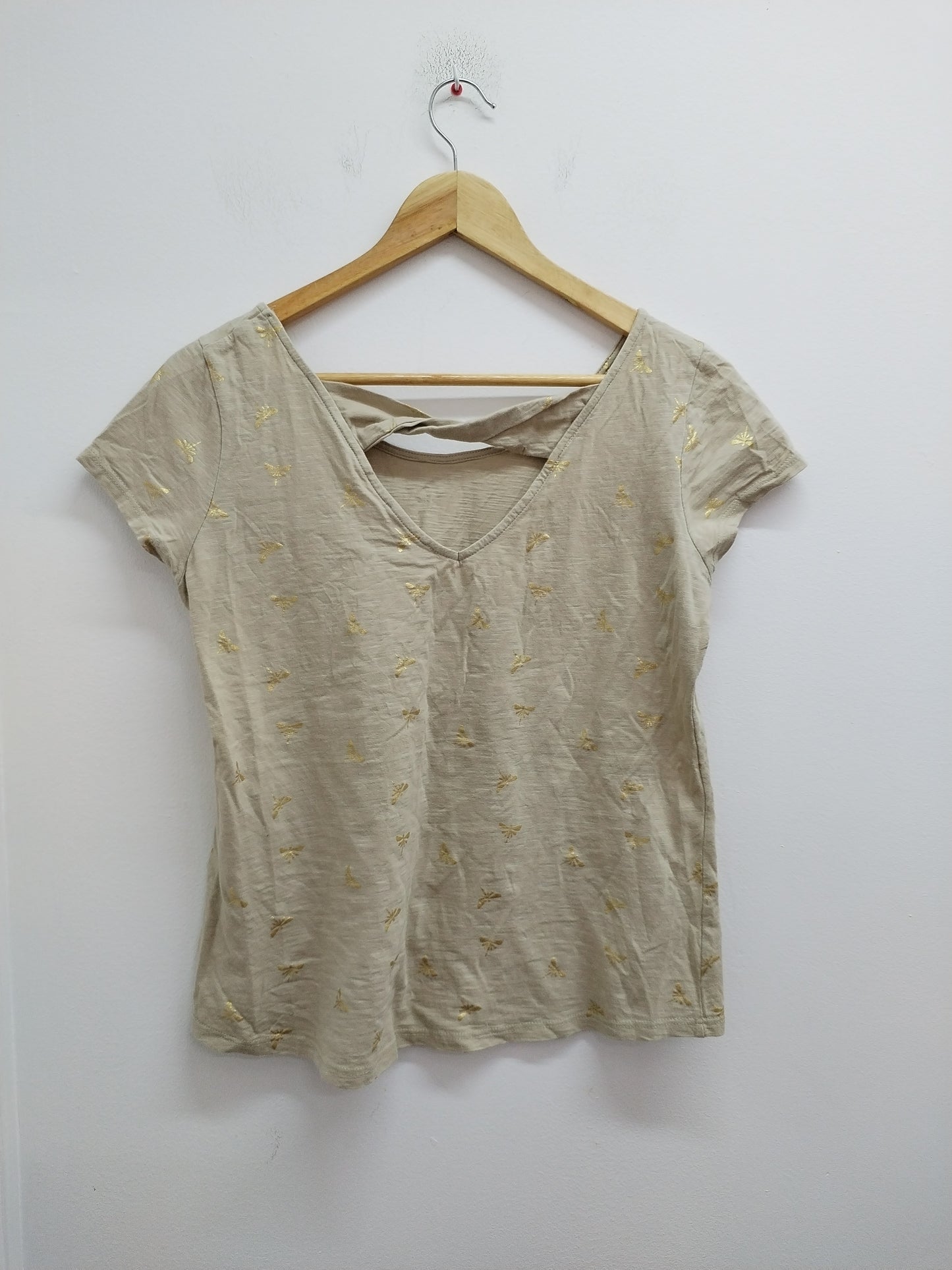 T-shirt Grain de Malice beige à motifs dorés Taille M